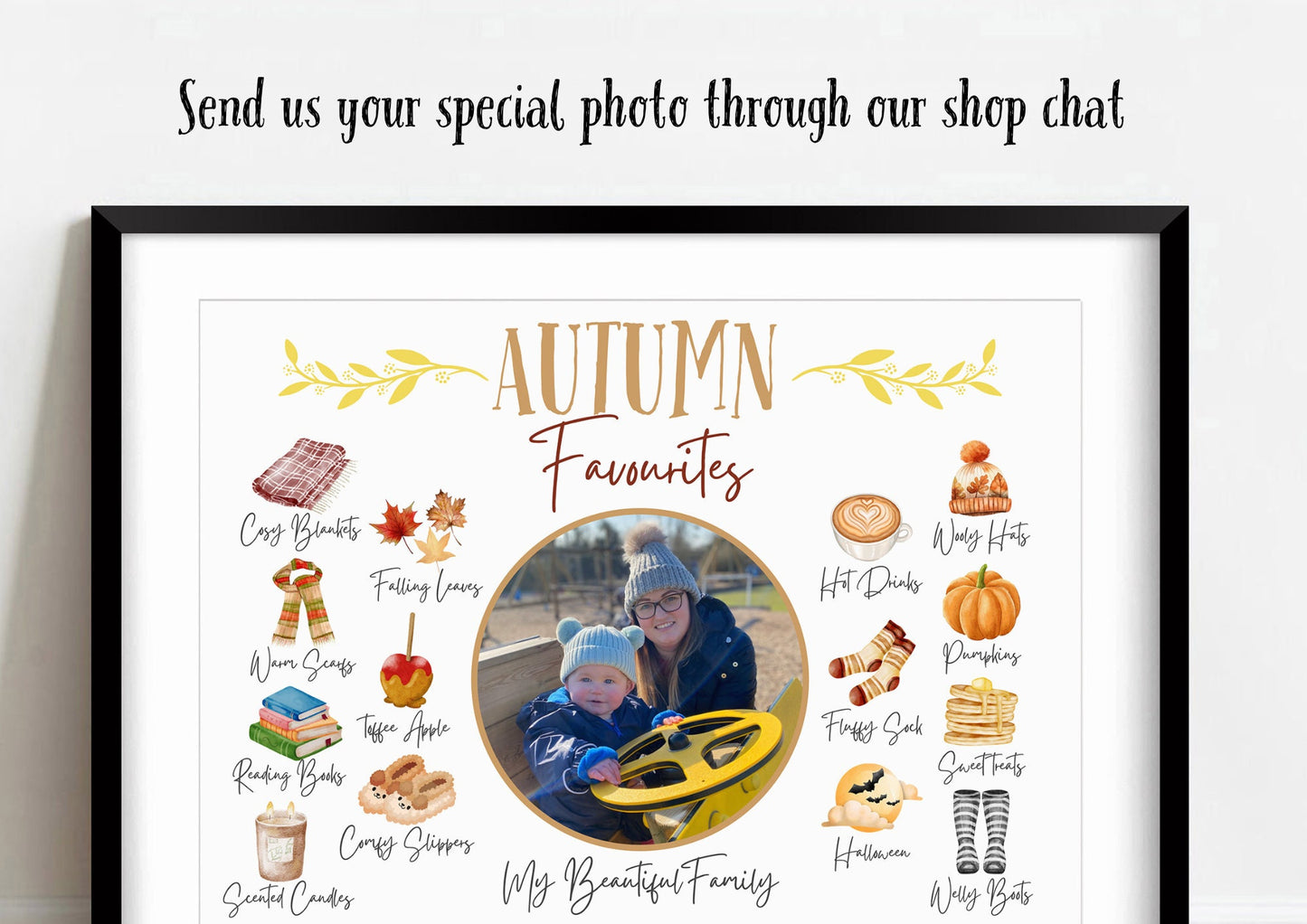 Personalised Autumn Photo Print: Family Fall Favorites, Seasonal Decor