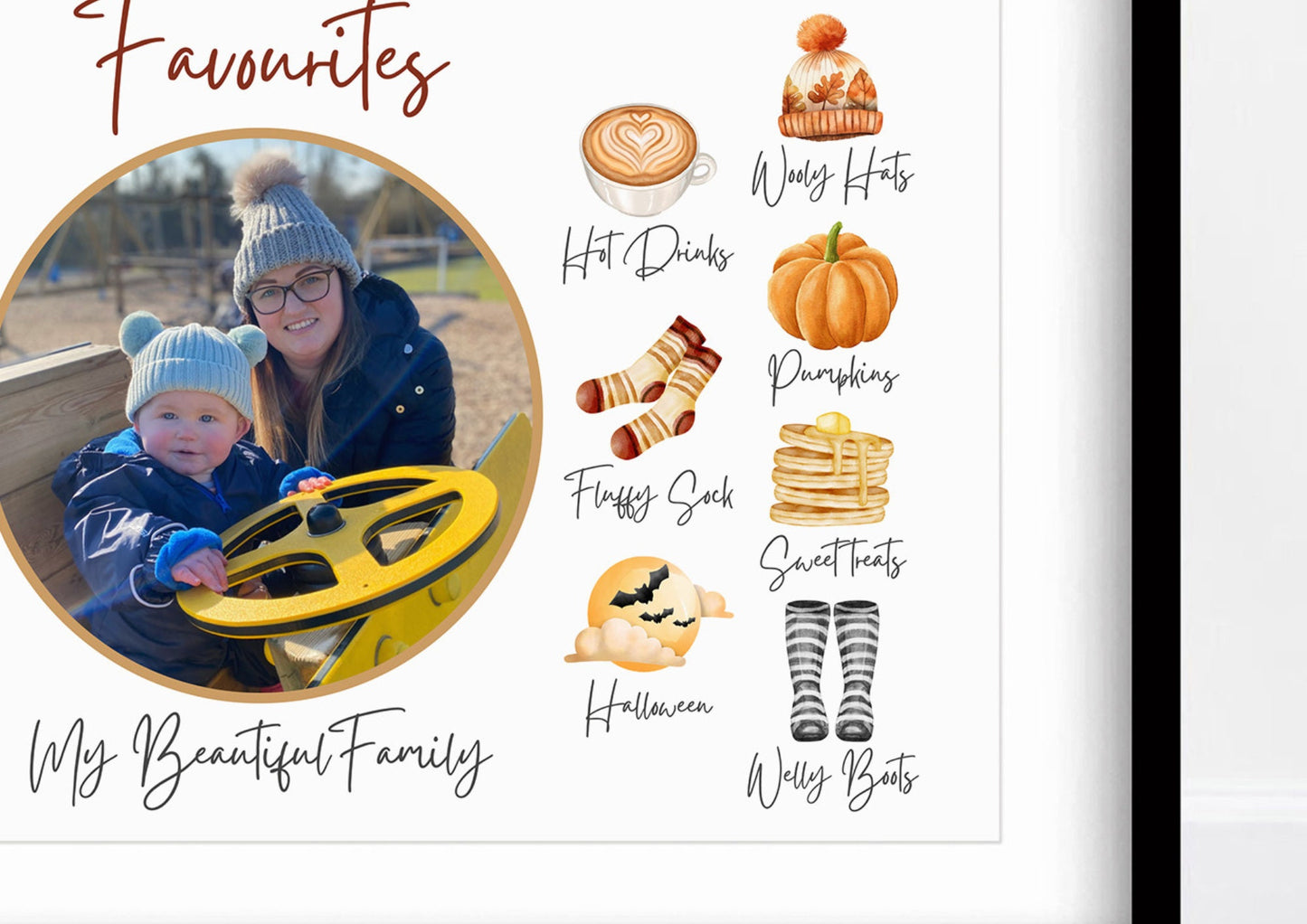 Personalised Autumn Photo Print: Family Fall Favorites, Seasonal Decor