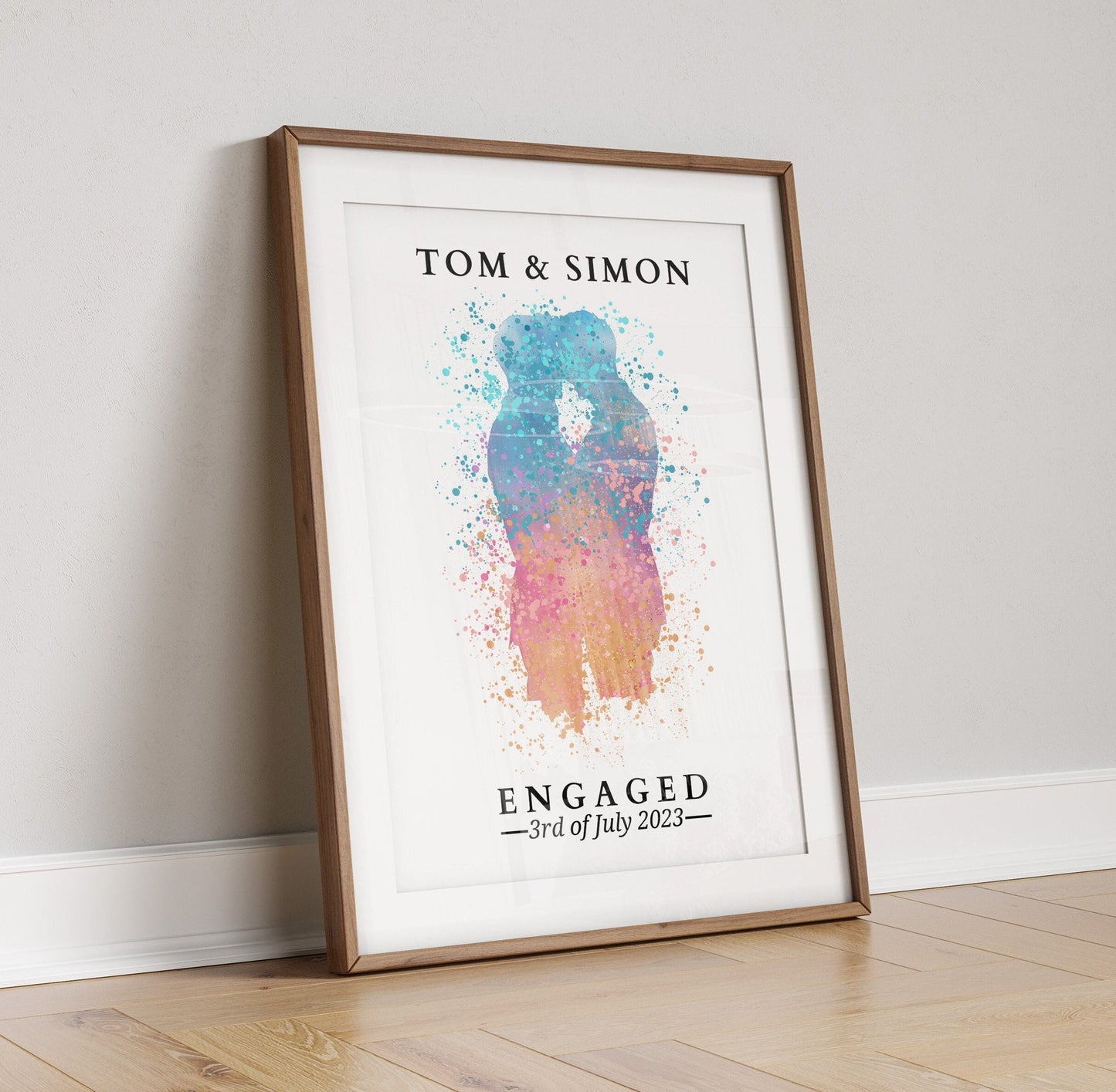 Custom Couple Engagement Gift, LGBTQ  Wedding Gift for Mr & Mr, Gay Engagement Print, Personalised Anniversary Valentines Gift for Boyfriend