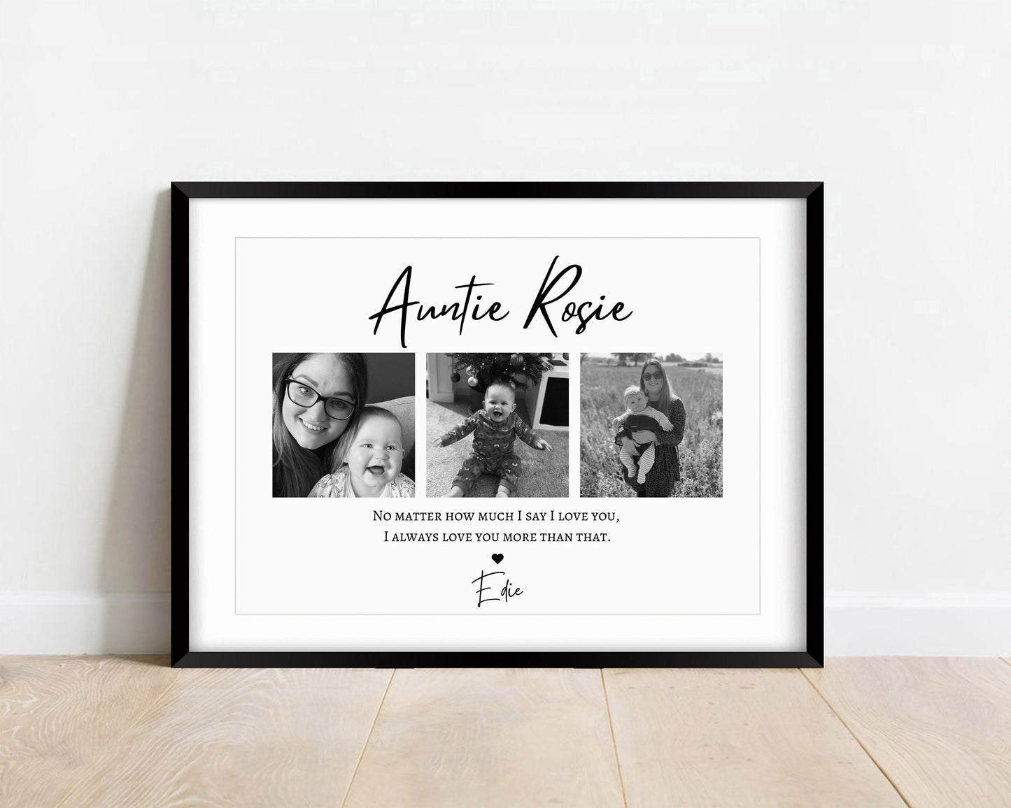 Custom Auntie Photo Gift, Personalised Aunt Print from Niece Nephew, Aunt Birthday Keepsake, Unqiue Aunty Gift, Birthday Gift for Sister