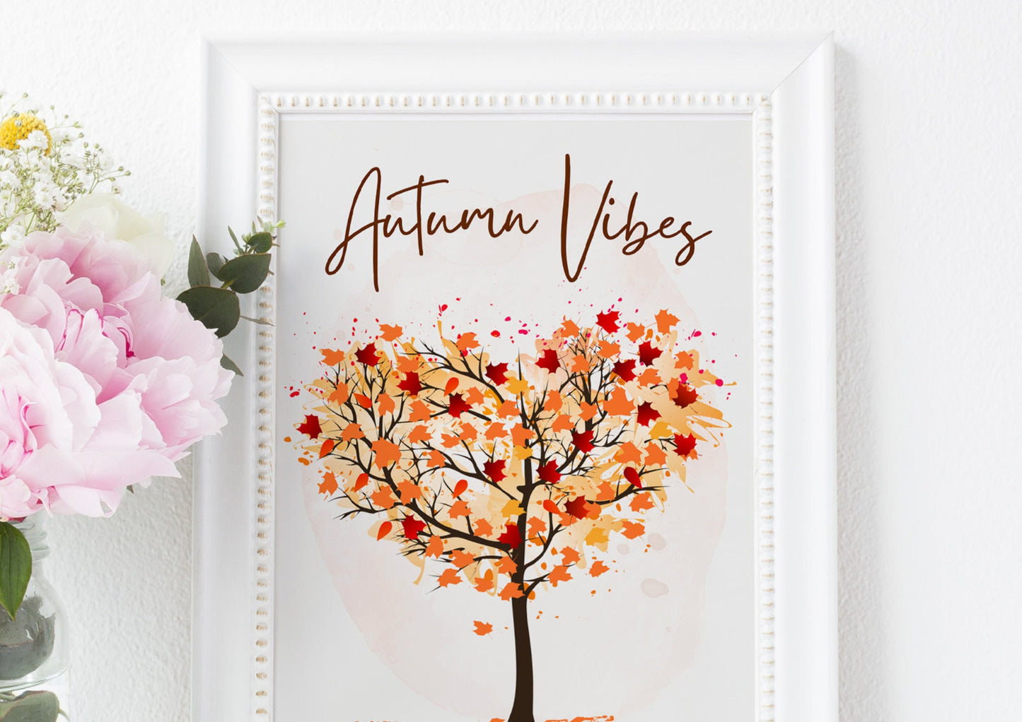 Autumn Vibes Watercolor Tree Print: Seasonal Home Decor (PDF)
