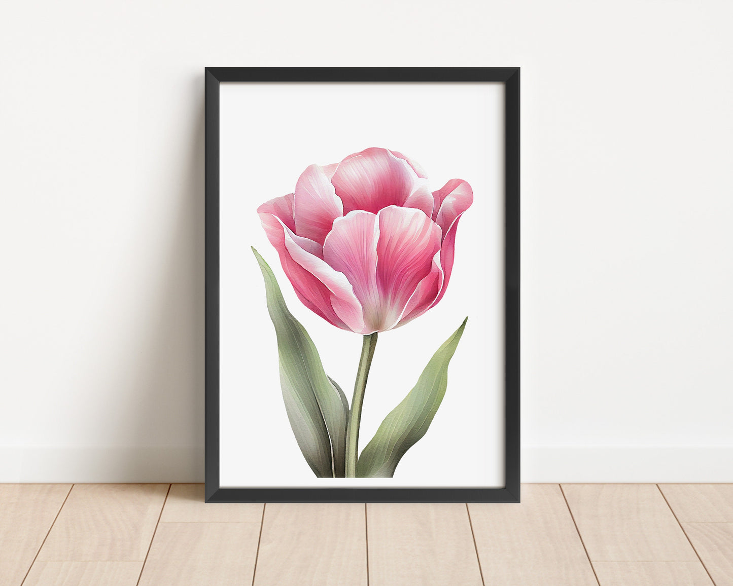 Tulip Watercolor Print Set of 3: Botanical Living Room Wall Art (A4/A5, PDF)