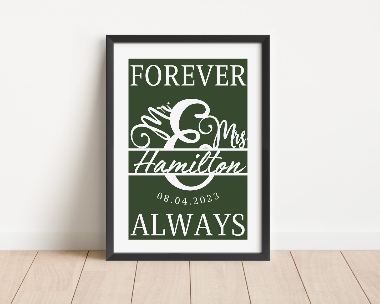 Personalised Wedding Date Print: Minimalist Anniversary Wall Art