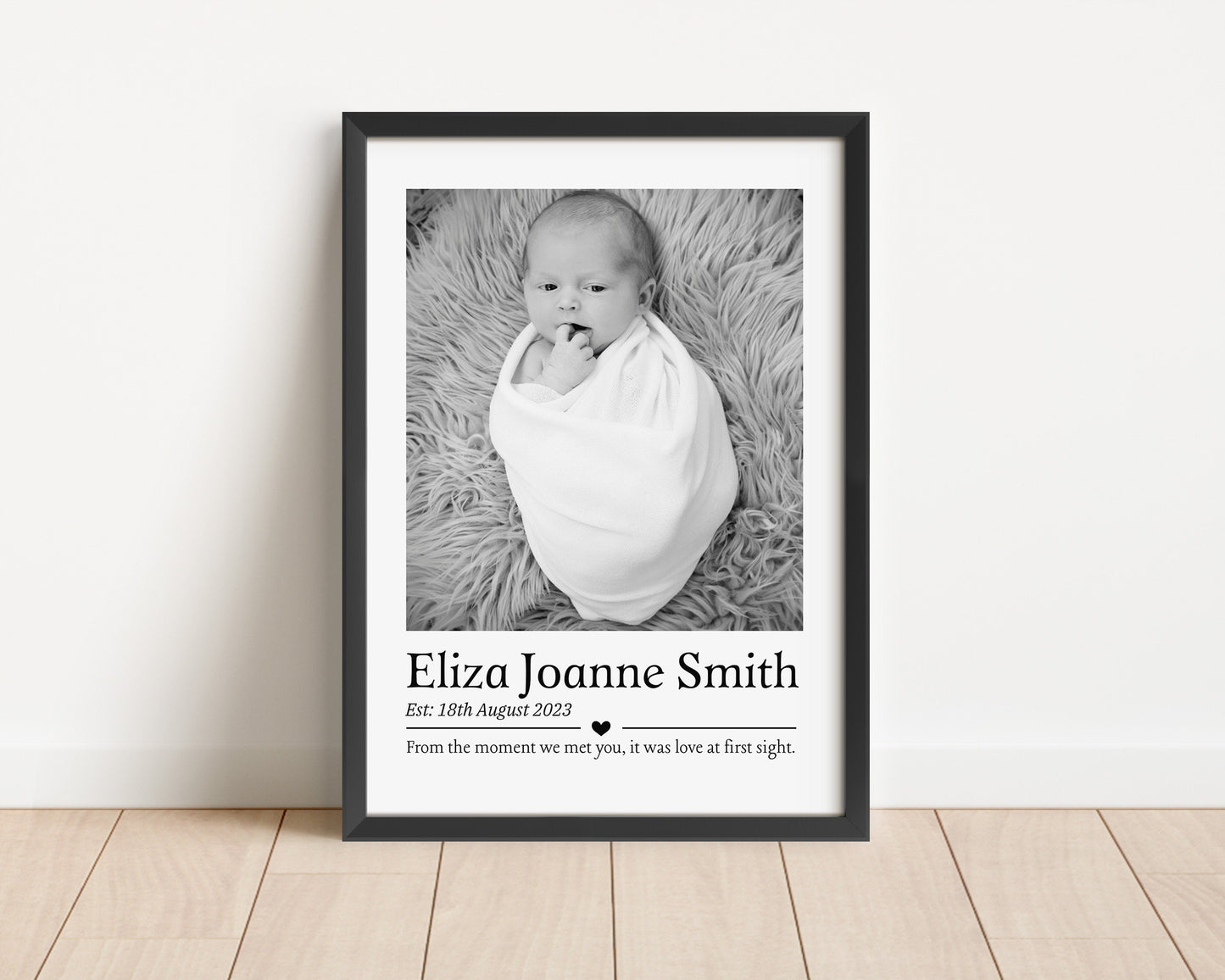 Personalised Baby Photo Print: Newborn Keepsake Nursery Decor