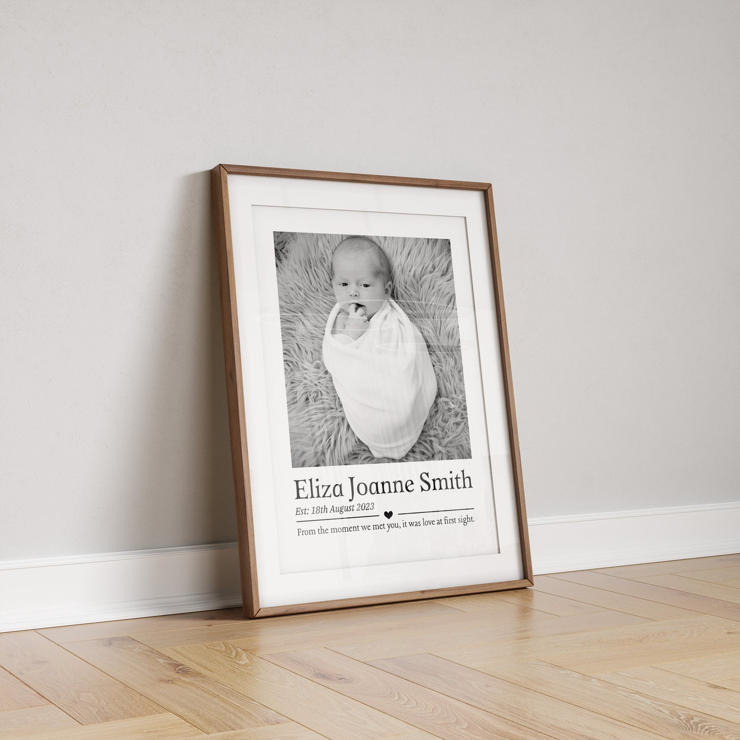 Personalised Baby Photo Print: Newborn Keepsake Nursery Decor