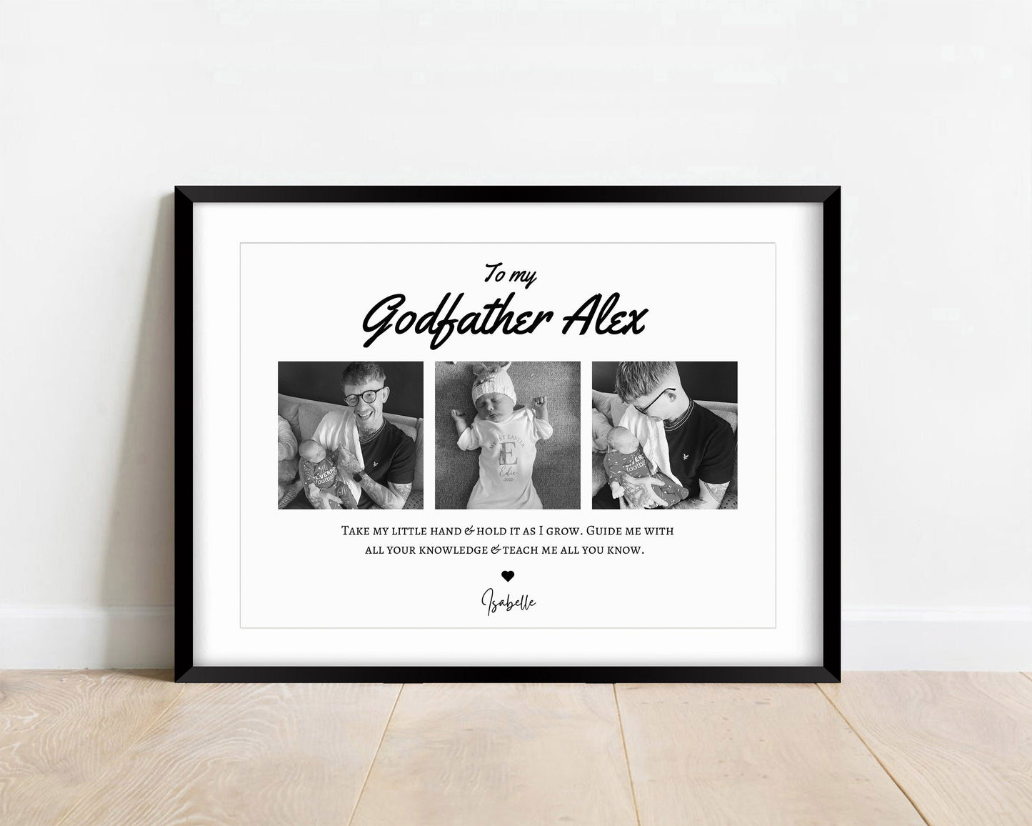 Personalised Godfather Photo Print: Custom Godparent Gift