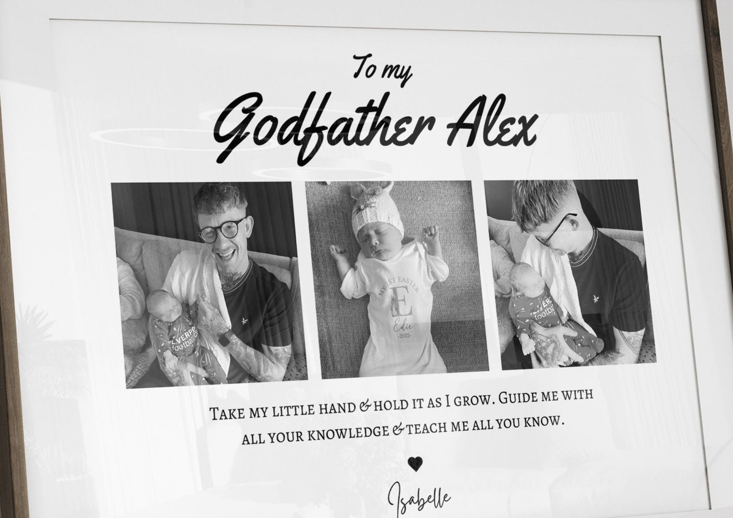 Personalised Godfather Photo Print: Custom Godparent Gift