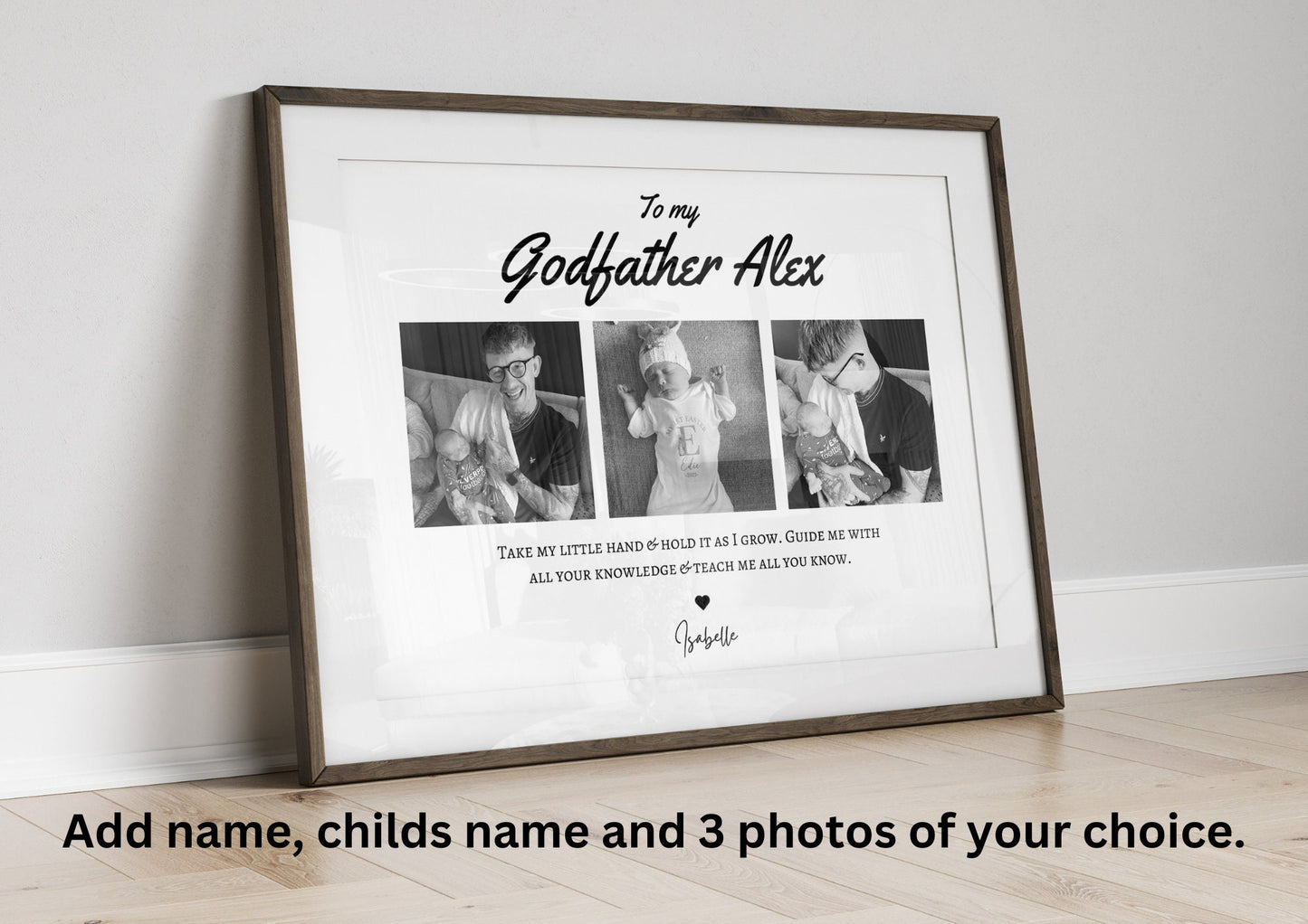 Personalised Godfather Photo Print: Custom Godparent Gift
