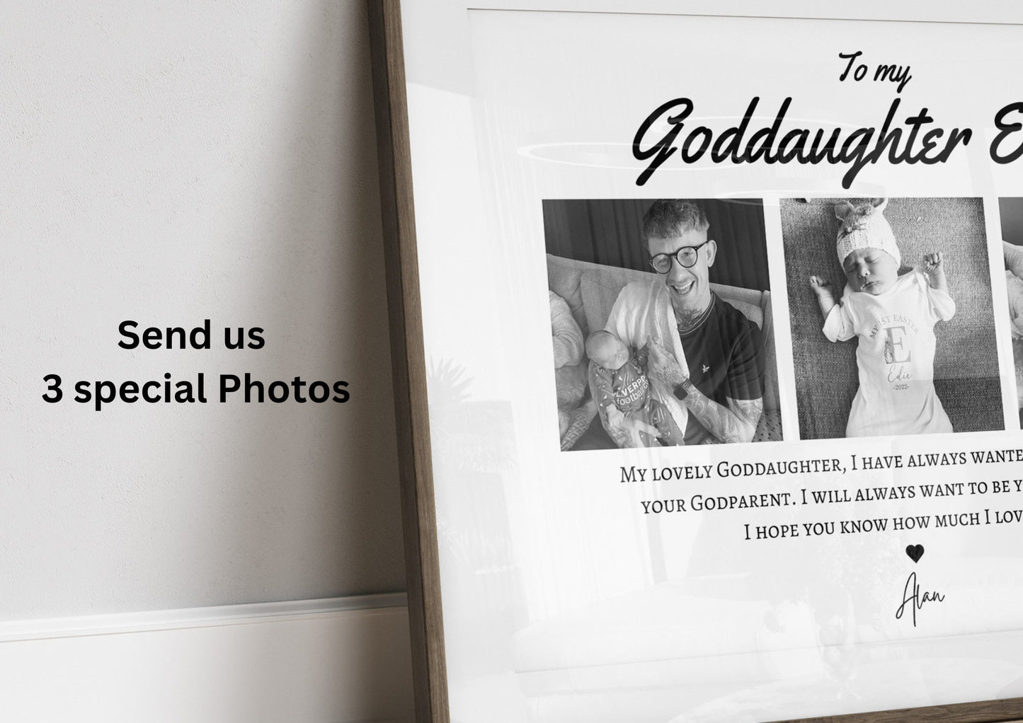 Personalised Goddaughter Photo Print: Custom Godparent Gift