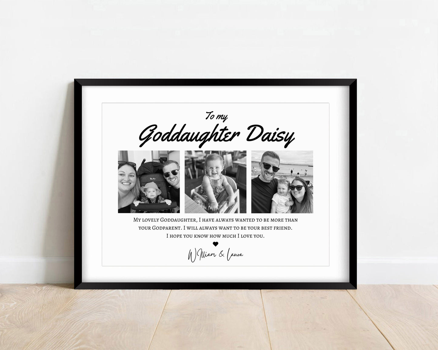 Personalised Goddaughter Photo Print: Custom Godparent Gift