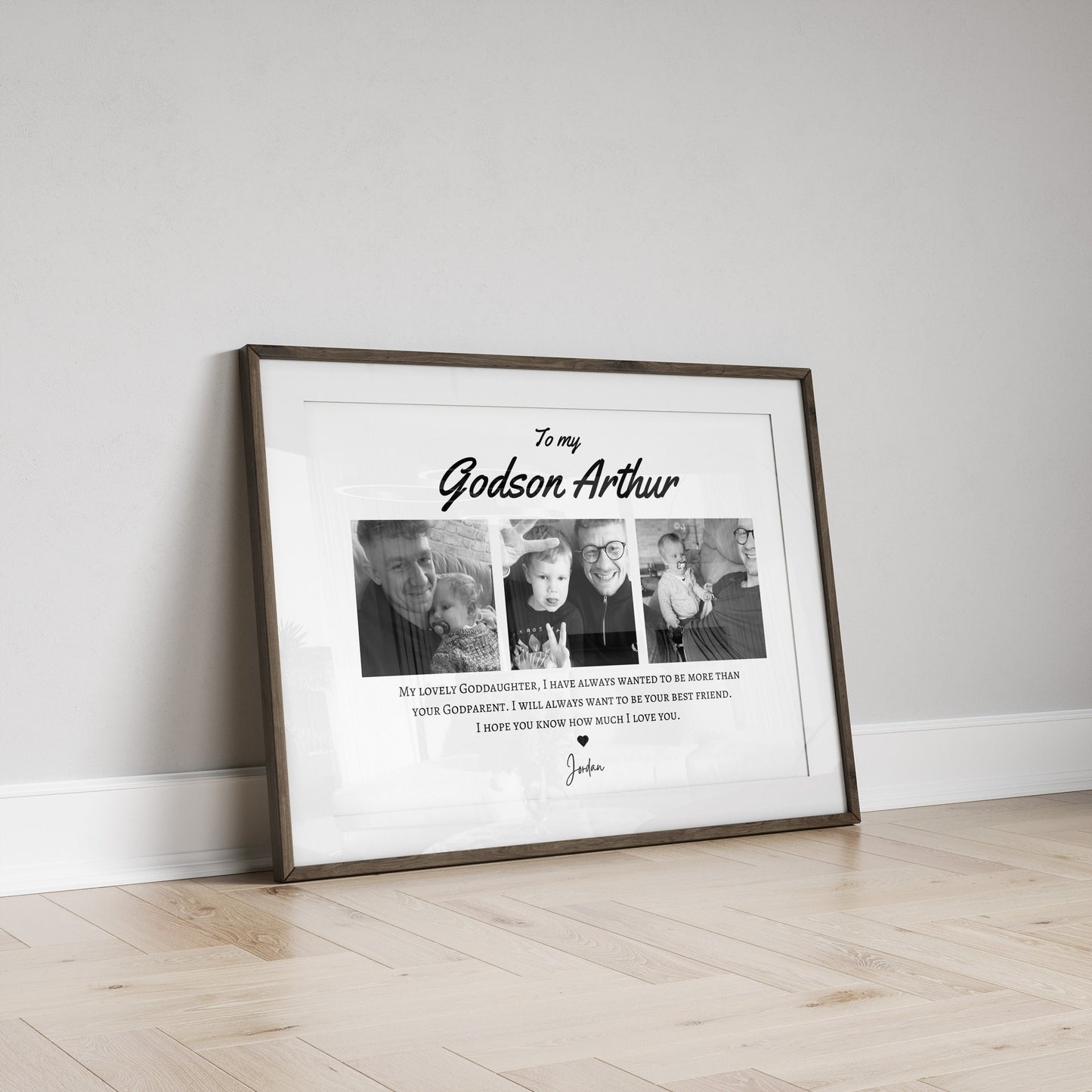 Personalised Godson Photo Print: Christening Gift, Baptism Keepsake