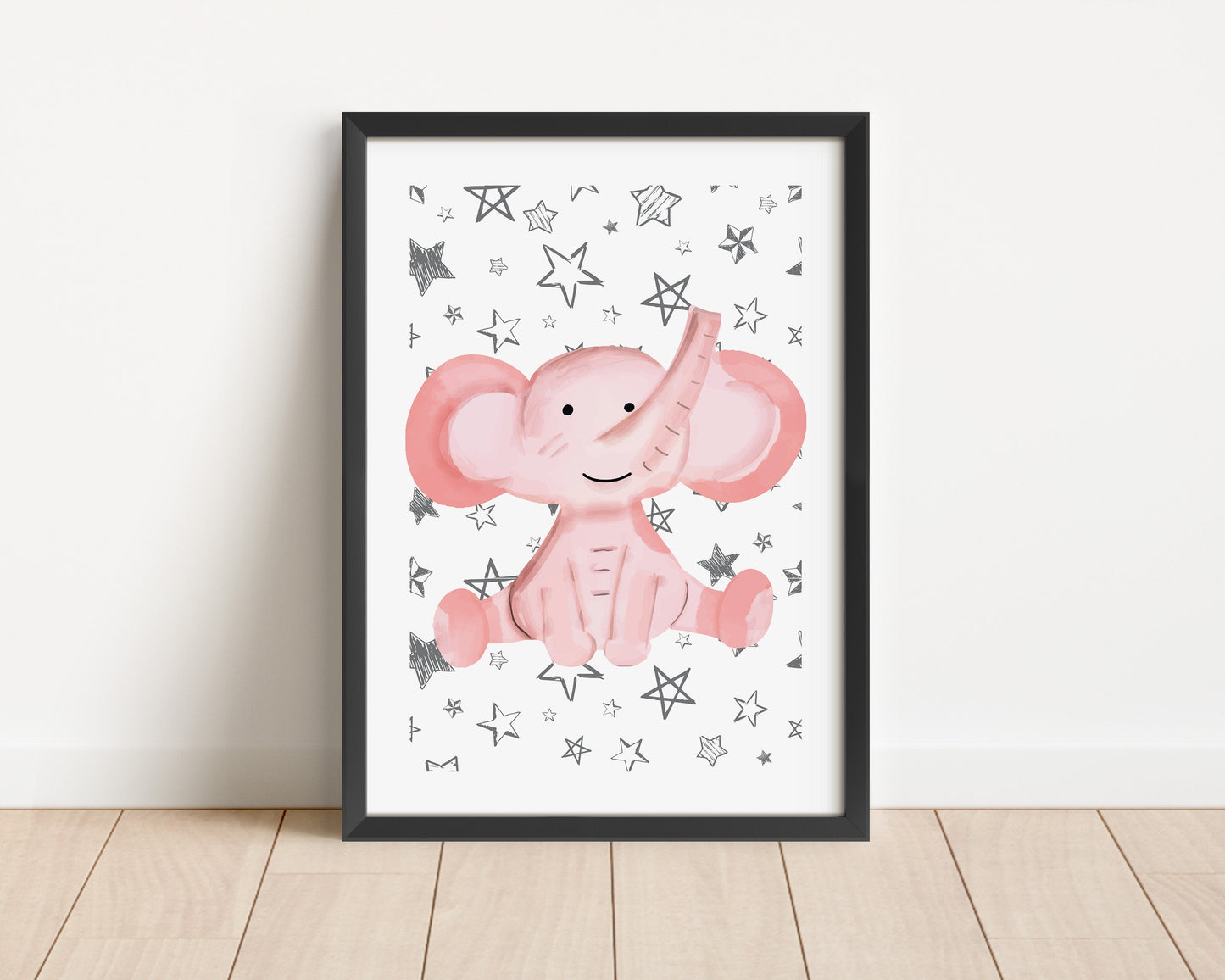 Safari Animals Nursery Print Set: Pastel Lion, Zebra, Elephant