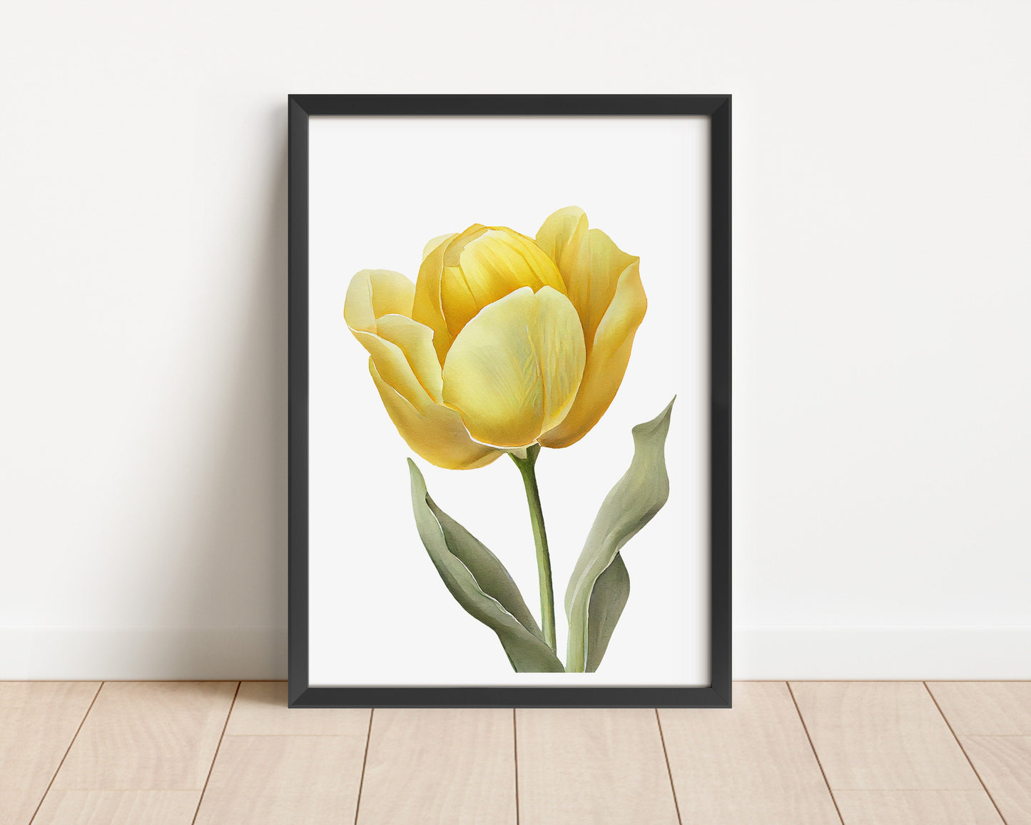Tulip Watercolor Print Set of 3: Botanical Living Room Wall Art (A4/A5, PDF)