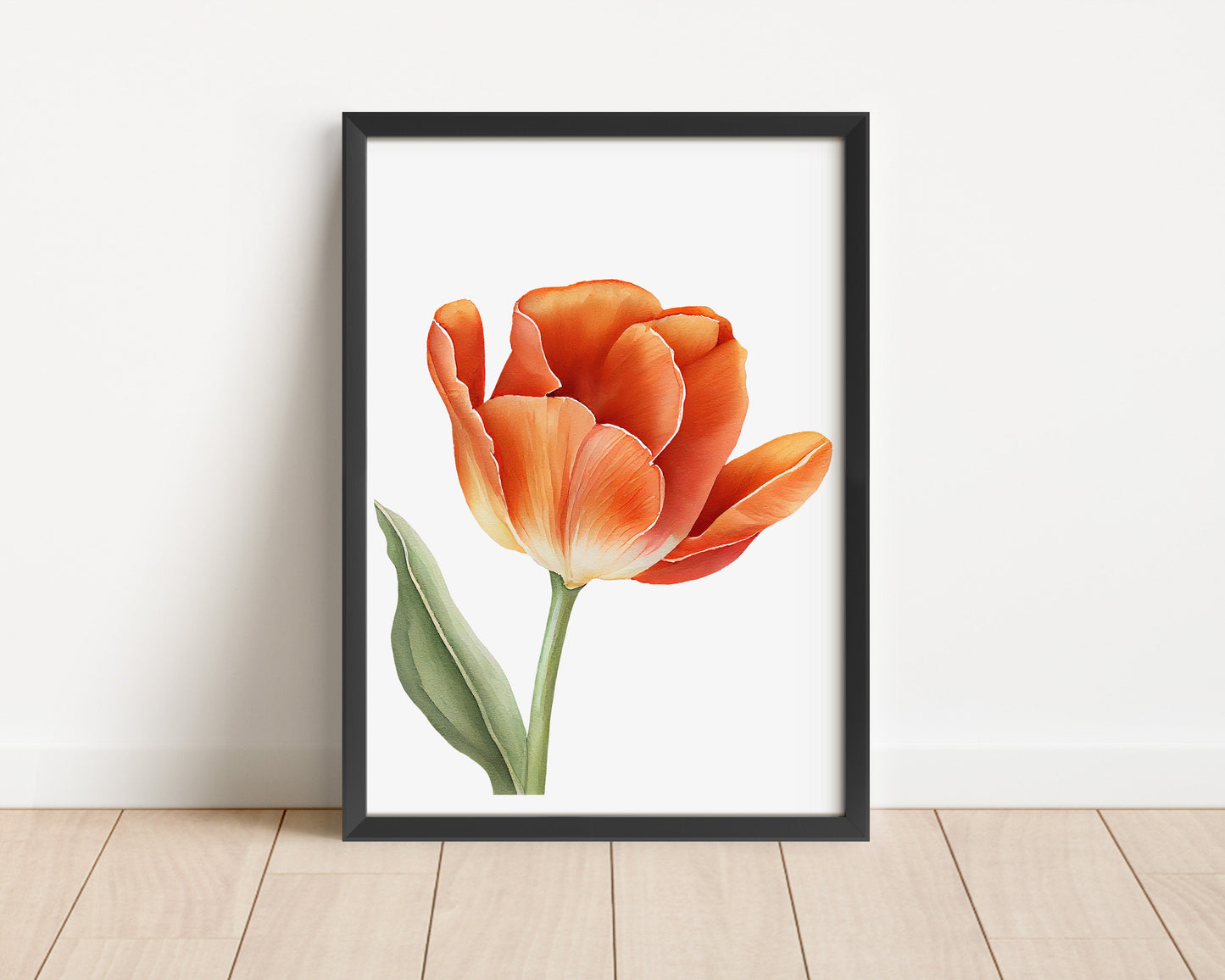 Tulip Watercolor Print Set of 3: Botanical Living Room Wall Art (A4/A5, PDF)