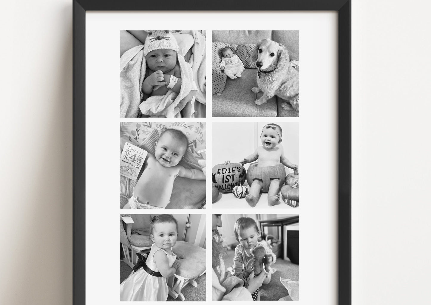 Personalised Baby's First Year Photo Print, Newborn Keepsake, 12 Months Photos