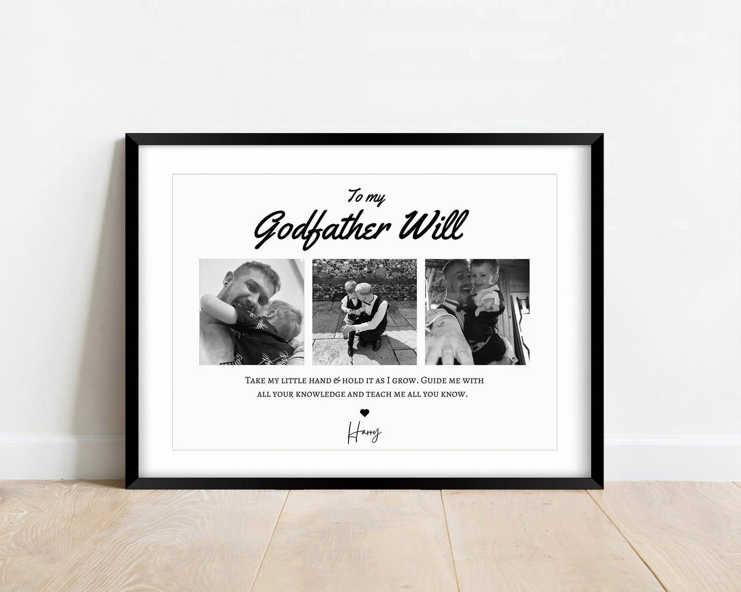 Personalised Godfather Photo Print: Custom Godparent Gift