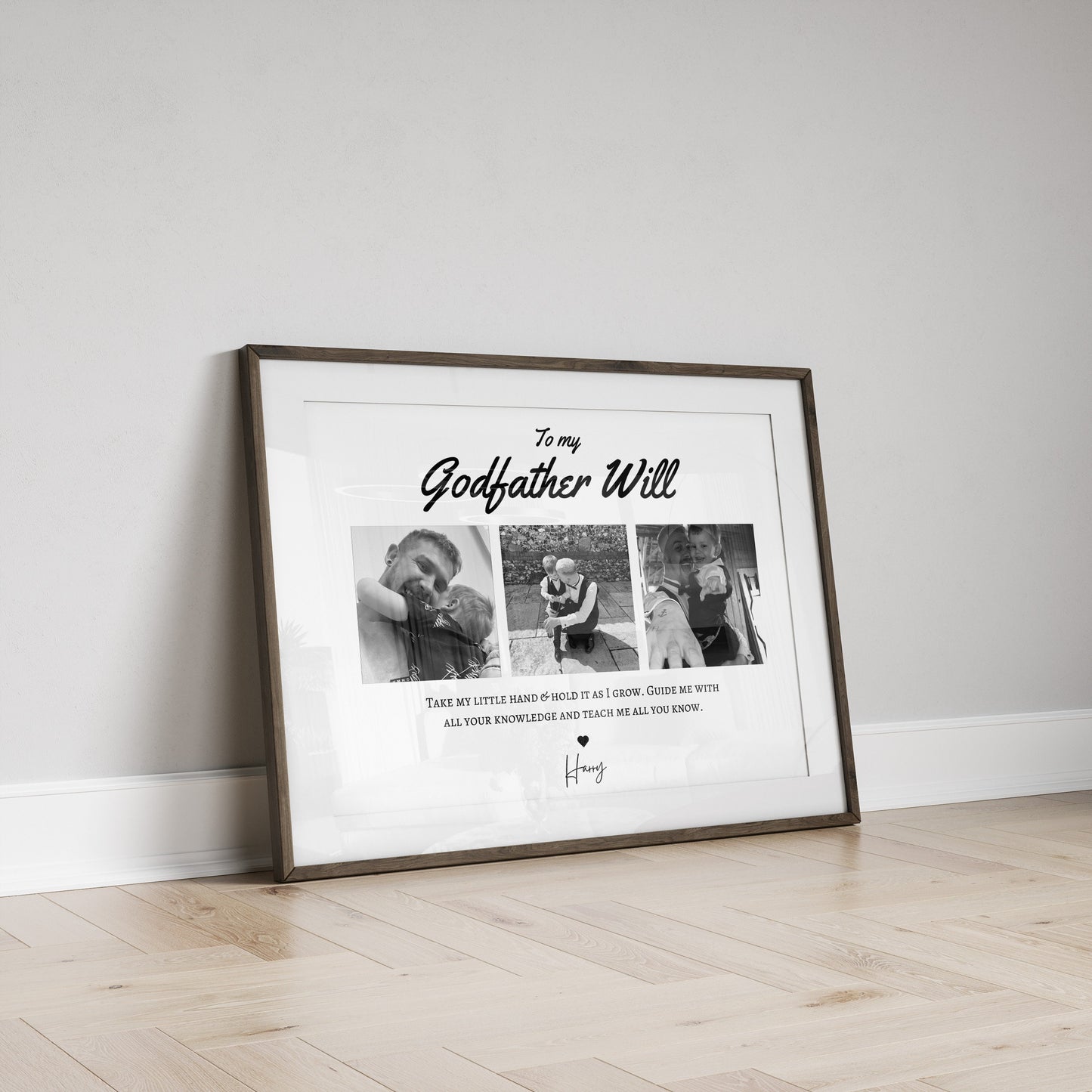Personalised Godfather Photo Print: Custom Godparent Gift