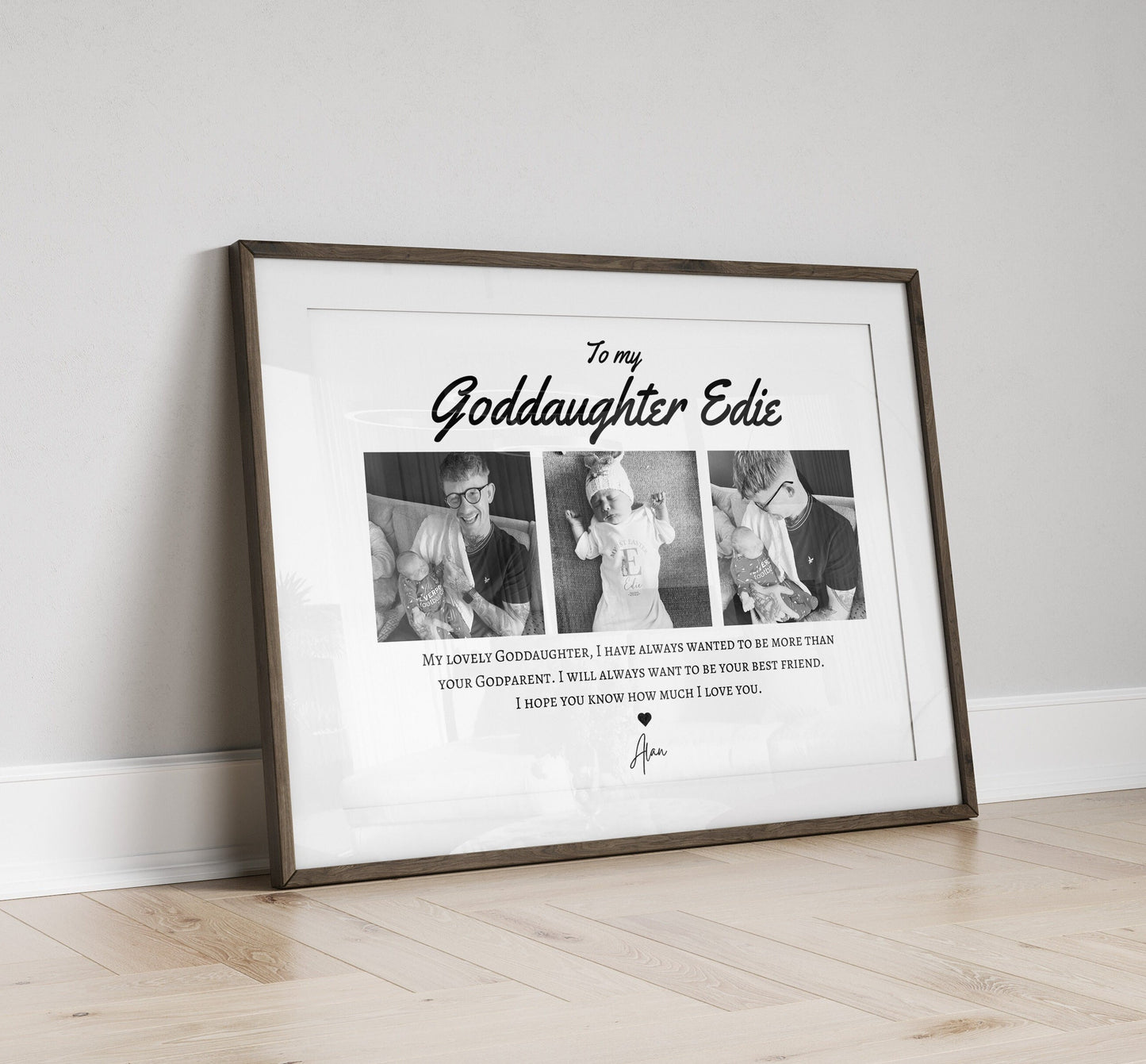 Personalised Goddaughter Photo Print: Custom Godparent Gift