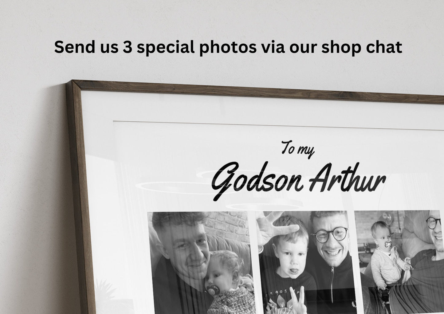 Personalised Godson Photo Print: Christening Gift, Baptism Keepsake