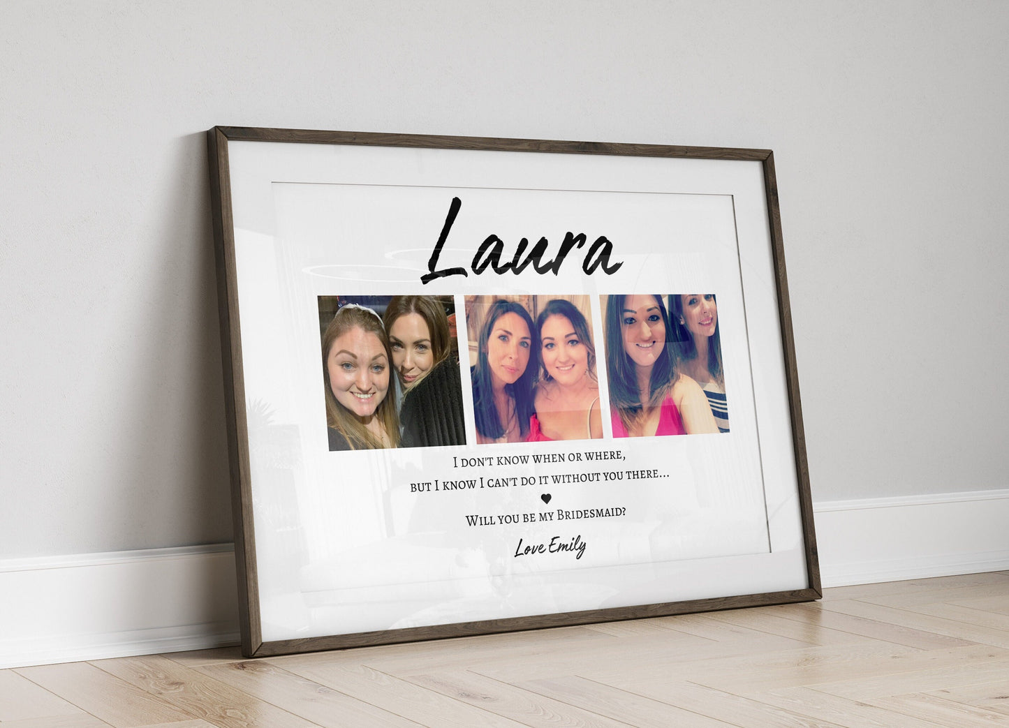 Wedding Proposal Gift Print, Bridesmaid Proposal Photo Print, Bridal Party Reveal, Gift from Bride for Friend, Will you be my Bridesmaid