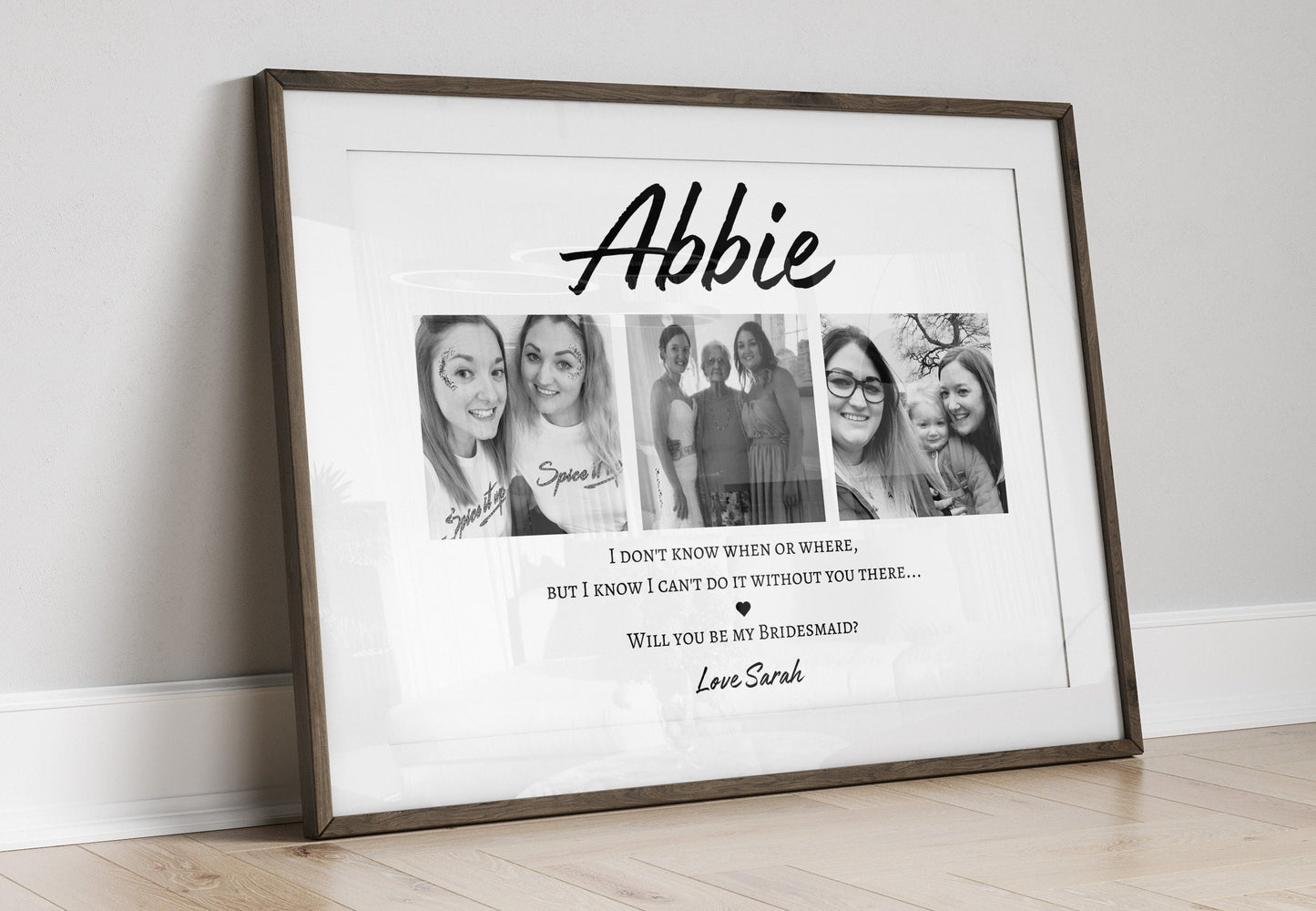 Wedding Proposal Gift Print, Bridesmaid Proposal Photo Print, Bridal Party Reveal, Gift from Bride for Friend, Will you be my Bridesmaid