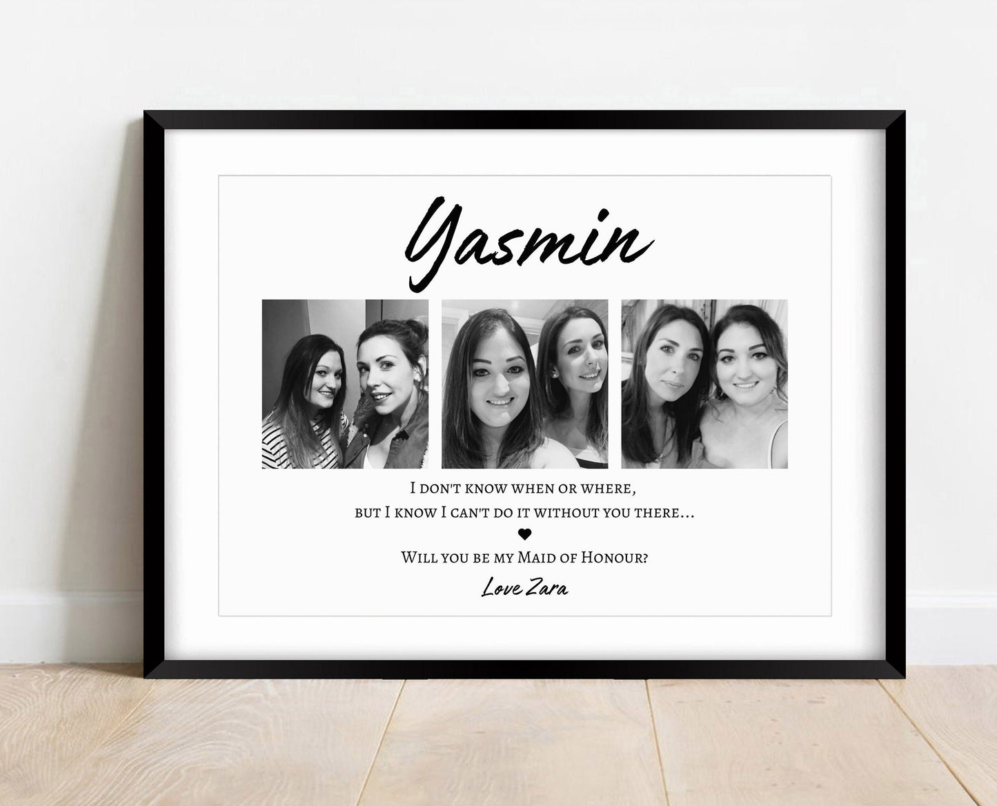 Maid of Honour Proposal Photo Print: Bridal Party Gift
