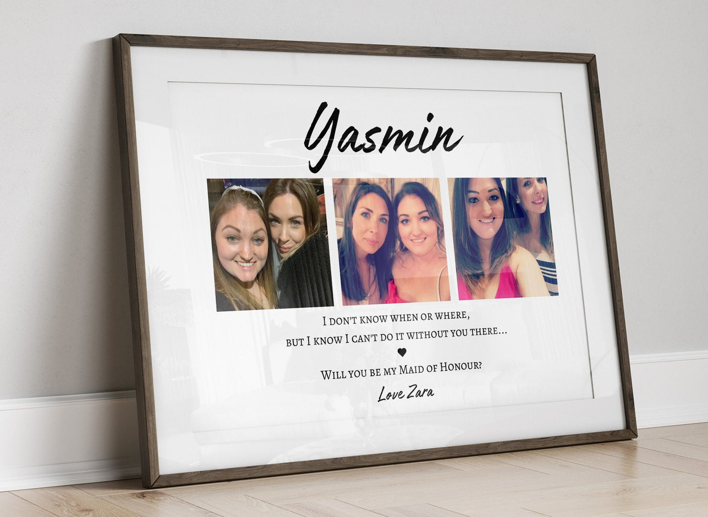 Maid of Honour Proposal Photo Print: Bridal Party Gift