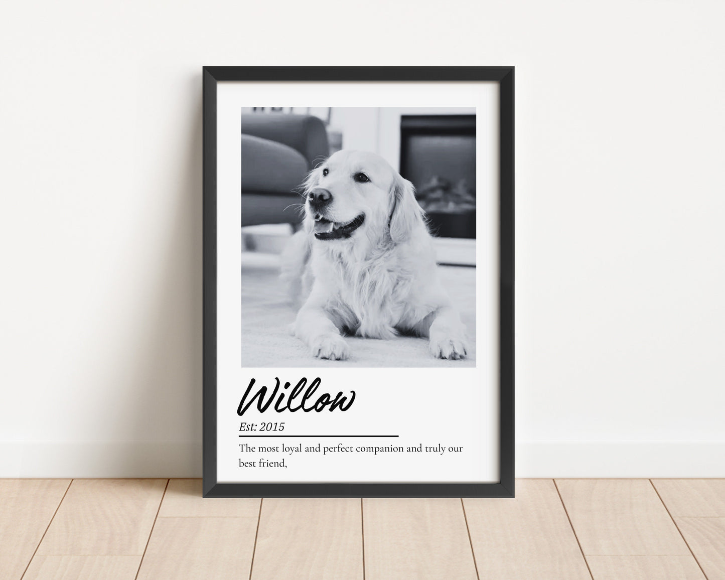 Custom Dog Memorial Photo Print: Pet Loss Keepsake, Personalized Wall Art