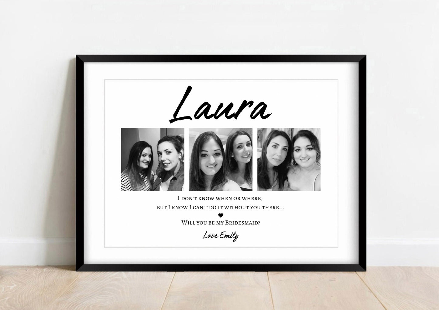 Wedding Proposal Gift Print, Bridesmaid Proposal Photo Print, Bridal Party Reveal, Gift from Bride for Friend, Will you be my Bridesmaid