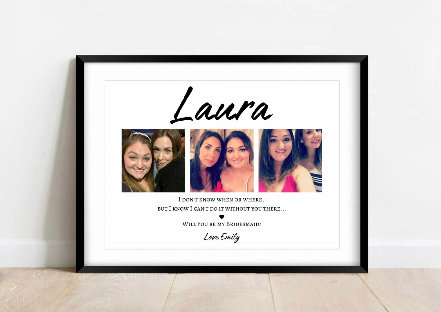 Wedding Proposal Gift Print, Bridesmaid Proposal Photo Print, Bridal Party Reveal, Gift from Bride for Friend, Will you be my Bridesmaid