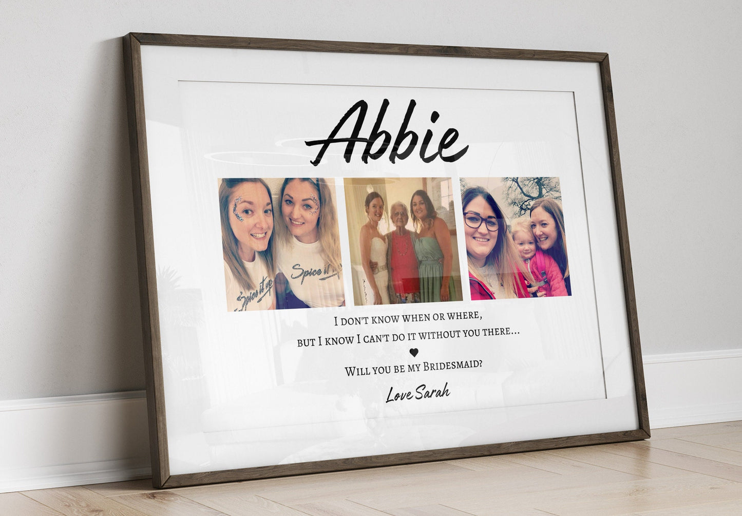 Wedding Proposal Gift Print, Bridesmaid Proposal Photo Print, Bridal Party Reveal, Gift from Bride for Friend, Will you be my Bridesmaid