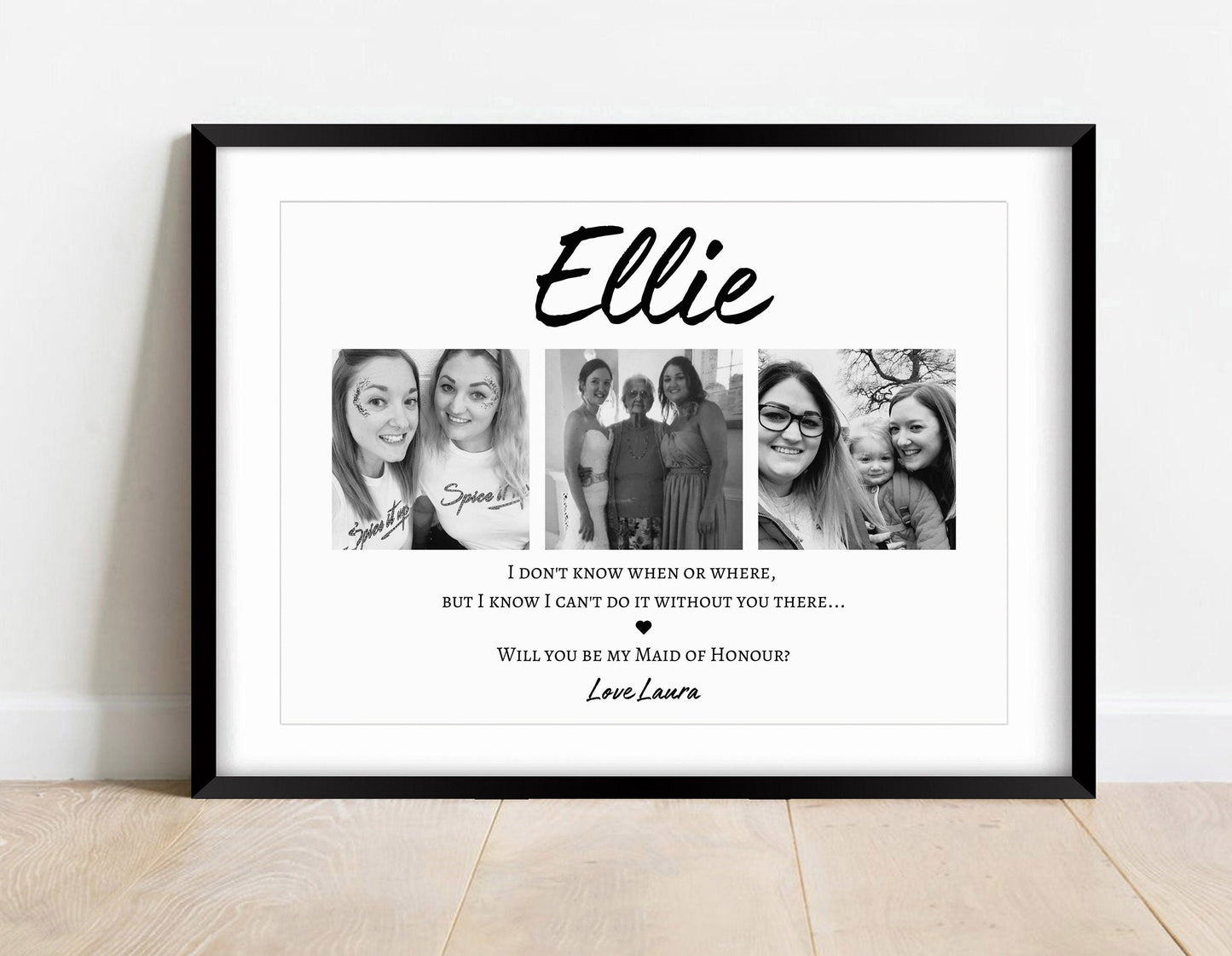 Maid of Honour Proposal Photo Print: Bridal Party Gift