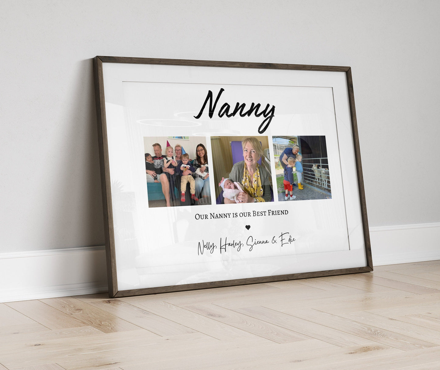 Custom Nana Gift Print, Nanny Birthday Gift Personalised, Mum Thank You Frame, Grandchildren Photo, Granny Grandma Milestone Gift from Child
