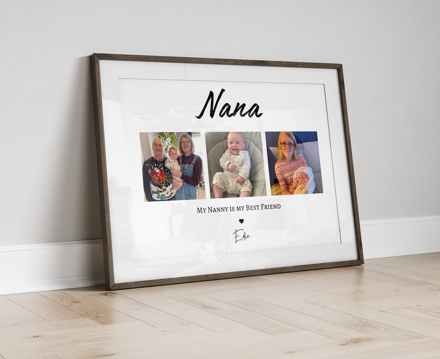 Custom Nana Gift Print, Nanny Birthday Gift Personalised, Mum Thank You Frame, Grandchildren Photo, Granny Grandma Milestone Gift from Child