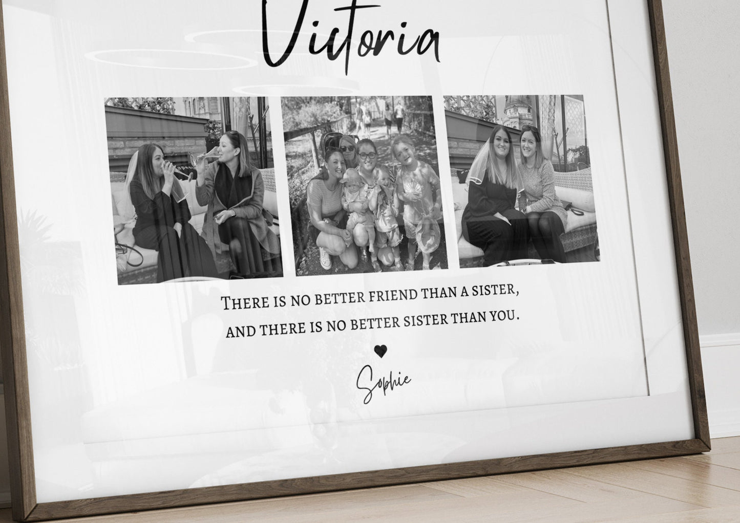 Personalised Sister Photo Gift Print: Custom Birthday or Christmas Present