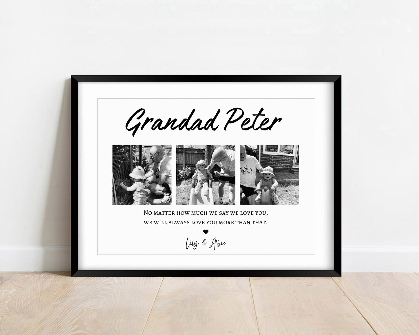 Personalised Grandad Photo Gift: Custom Grandparent Keepsake, Grandad Framed Print Birthday