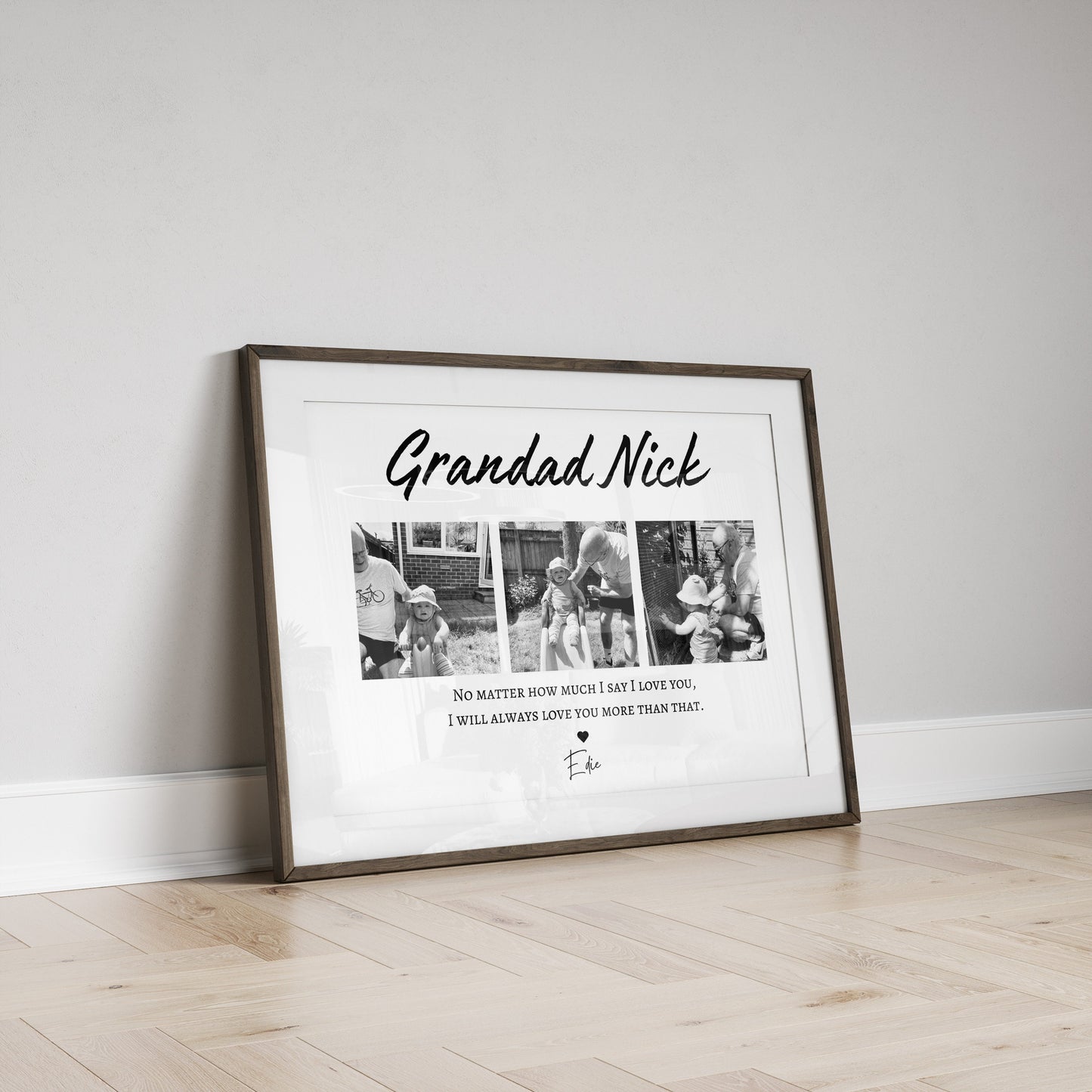 Personalised Grandad Photo Gift: Custom Grandparent Keepsake, Grandad Framed Print Birthday