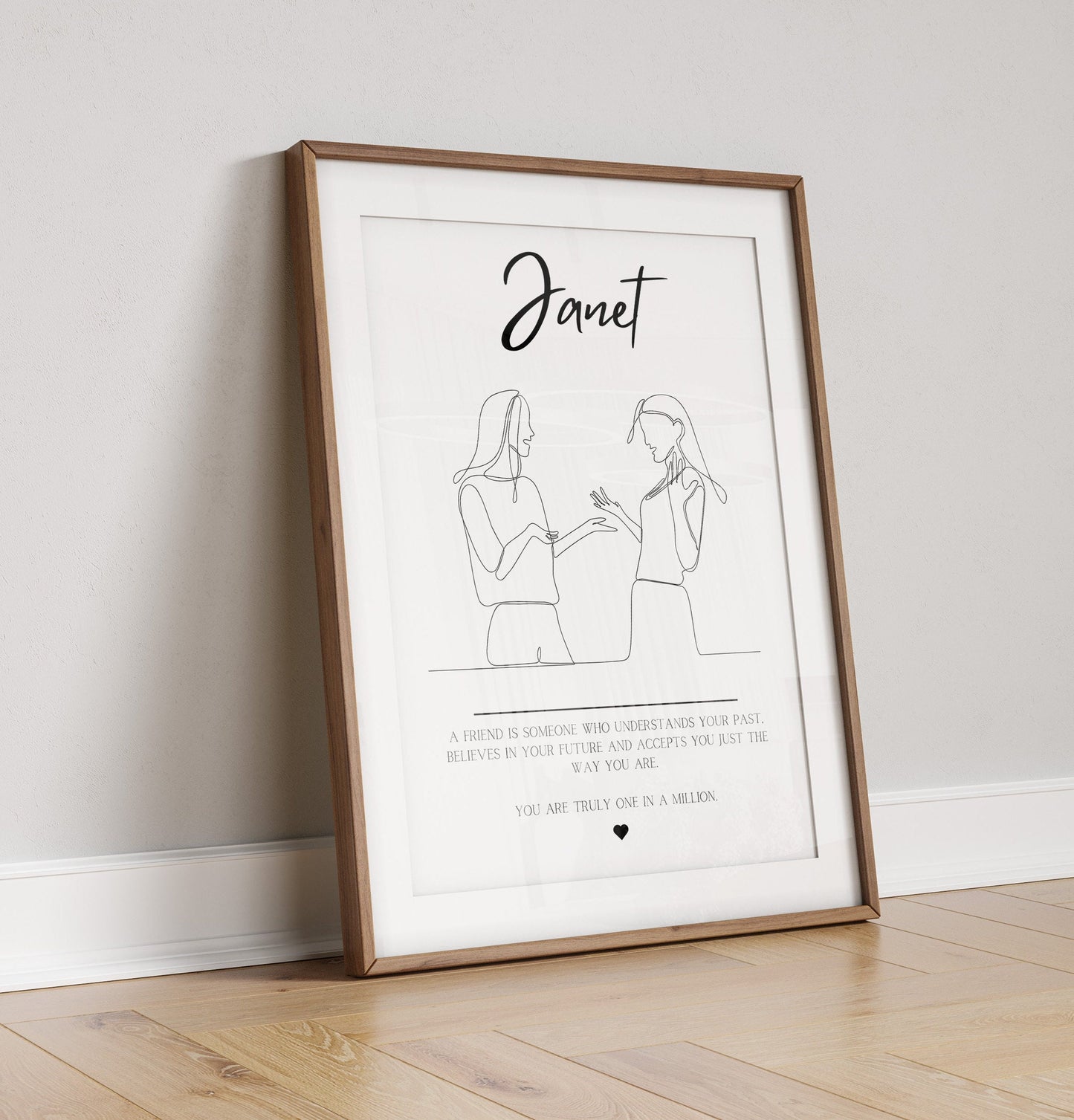 Best Friend Gift Print, Personalised Friendship Print, Thank You Gift for Friend, Best Friend Birthday Gift, Framed Print, Friendship Gift