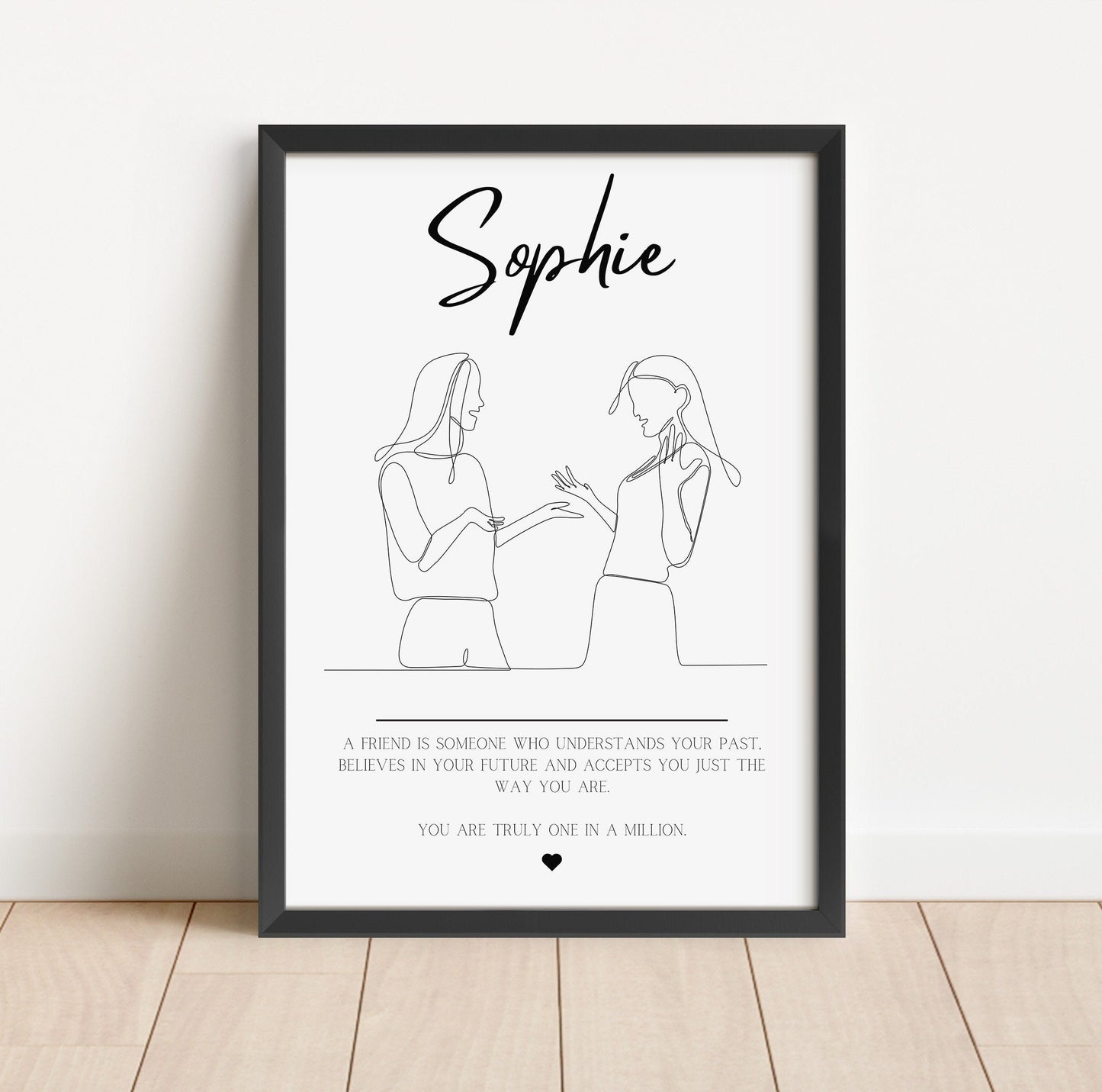 Best Friend Gift Print, Personalised Friendship Print, Thank You Gift for Friend, Best Friend Birthday Gift, Framed Print, Friendship Gift