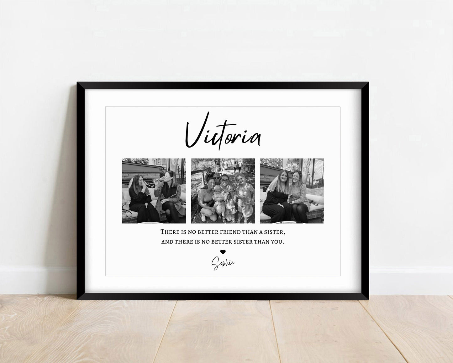 Personalised Sister Photo Gift Print: Custom Birthday or Christmas Present