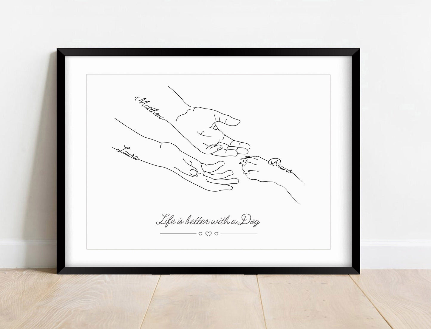 Personalised Dog Paw & Owner Hands Print, Sentimental Keepsake