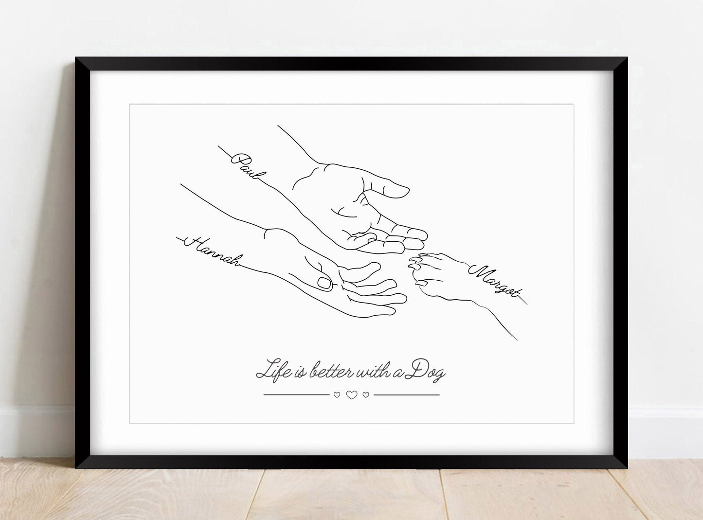 Personalised Dog Paw & Owner Hands Print, Sentimental Keepsake