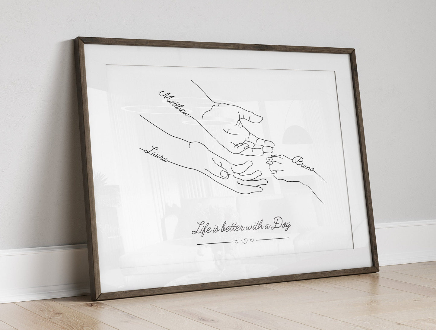 Personalised Dog Paw & Owner Hands Print, Sentimental Keepsake