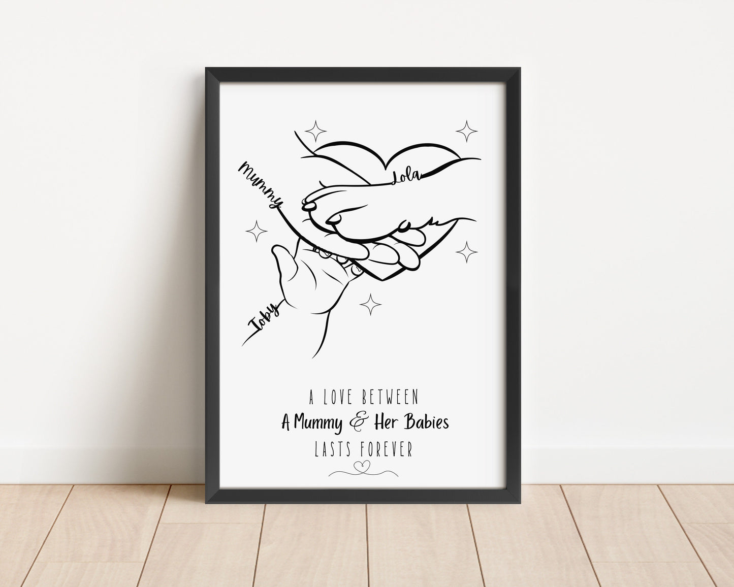 Personalised Hands and Paw Print, Mother Dog and Baby