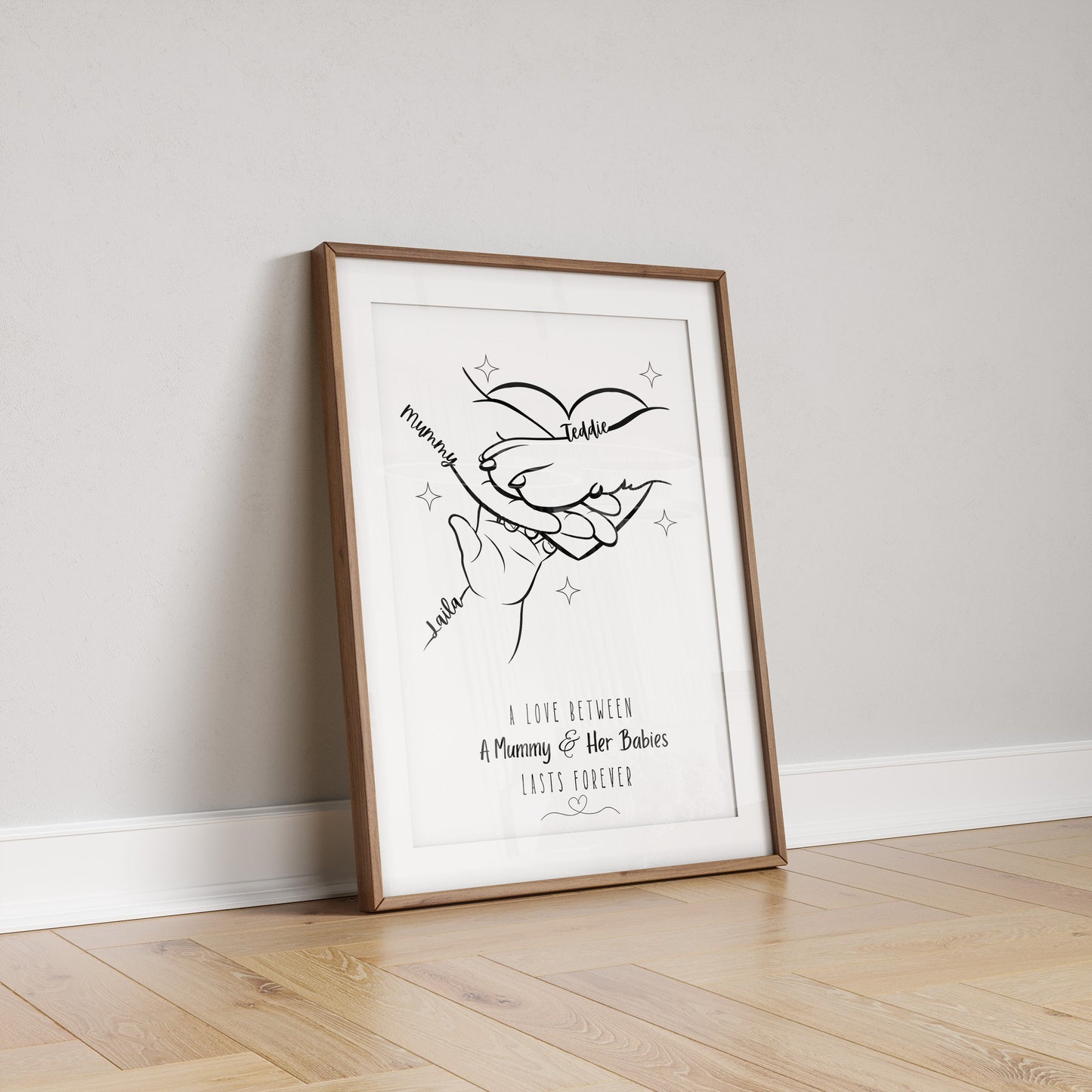 Personalised Hands and Paw Print, Mother Dog and Baby