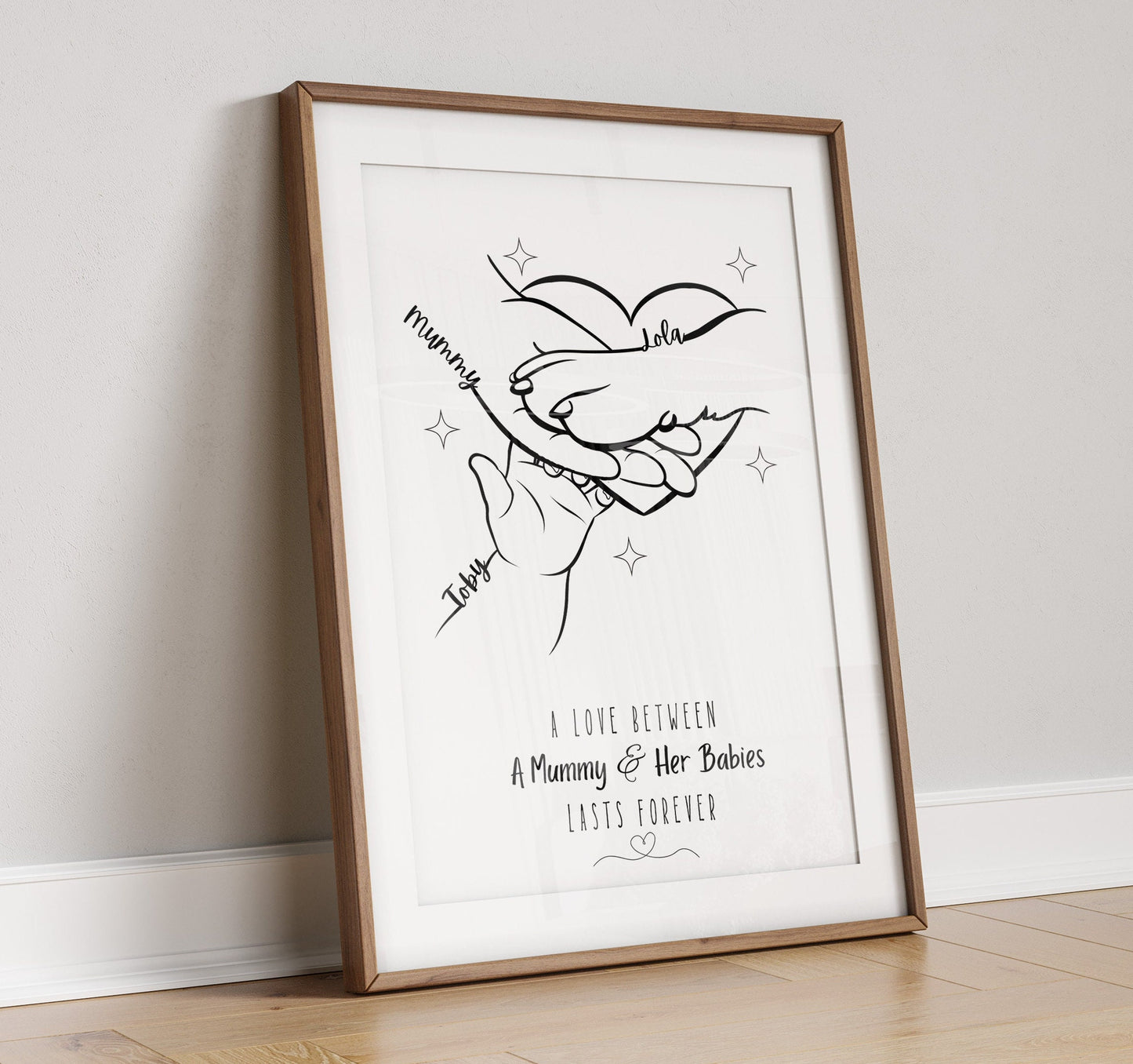 Personalized Hands Print: Minimalist Family Line Art Gift