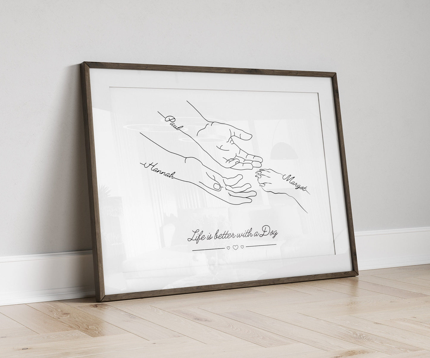 Personalised Dog Paw & Owner Hands Print, Sentimental Keepsake