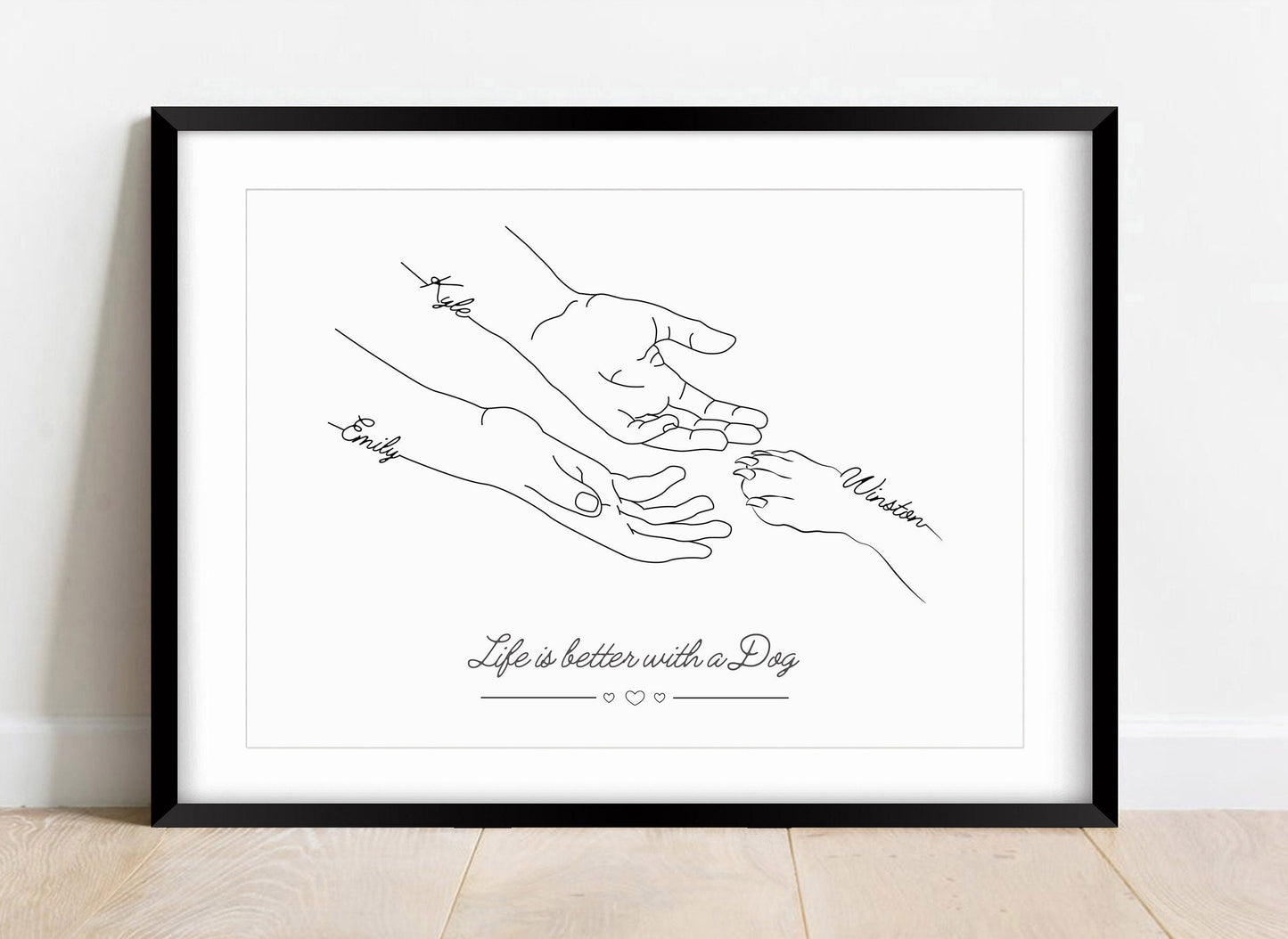 Personalised Dog Paw & Owner Hands Print, Sentimental Keepsake