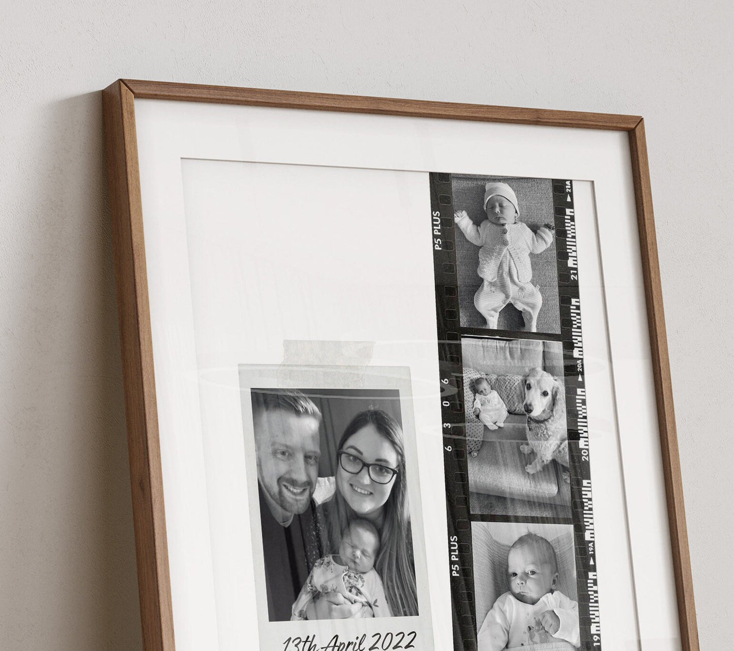 Personalised Baby Photo Strip Print: Newborn Keepsake Wall Art