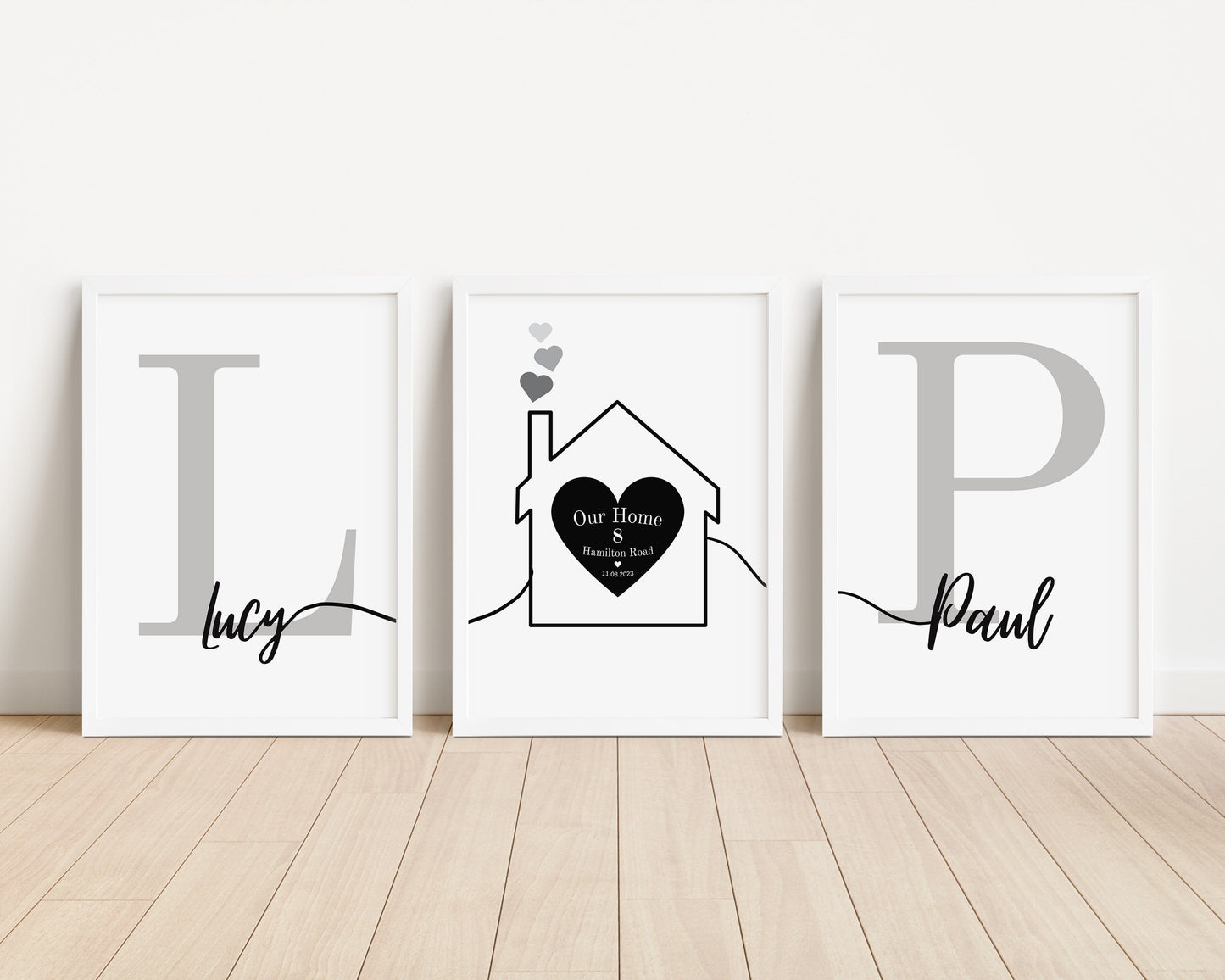 Personalized New Home Print Set: Housewarming Line Art Decor